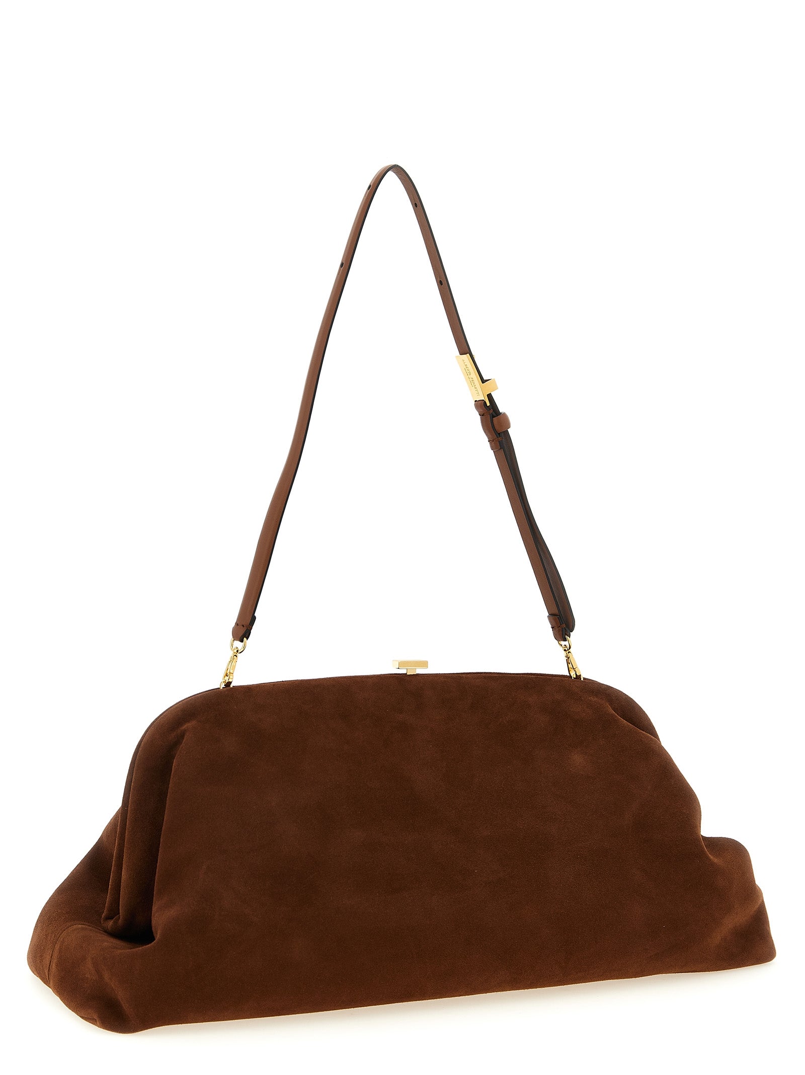 Alberta Ferretti Brown Leather Clutch Bag - Artisanal Luxury
