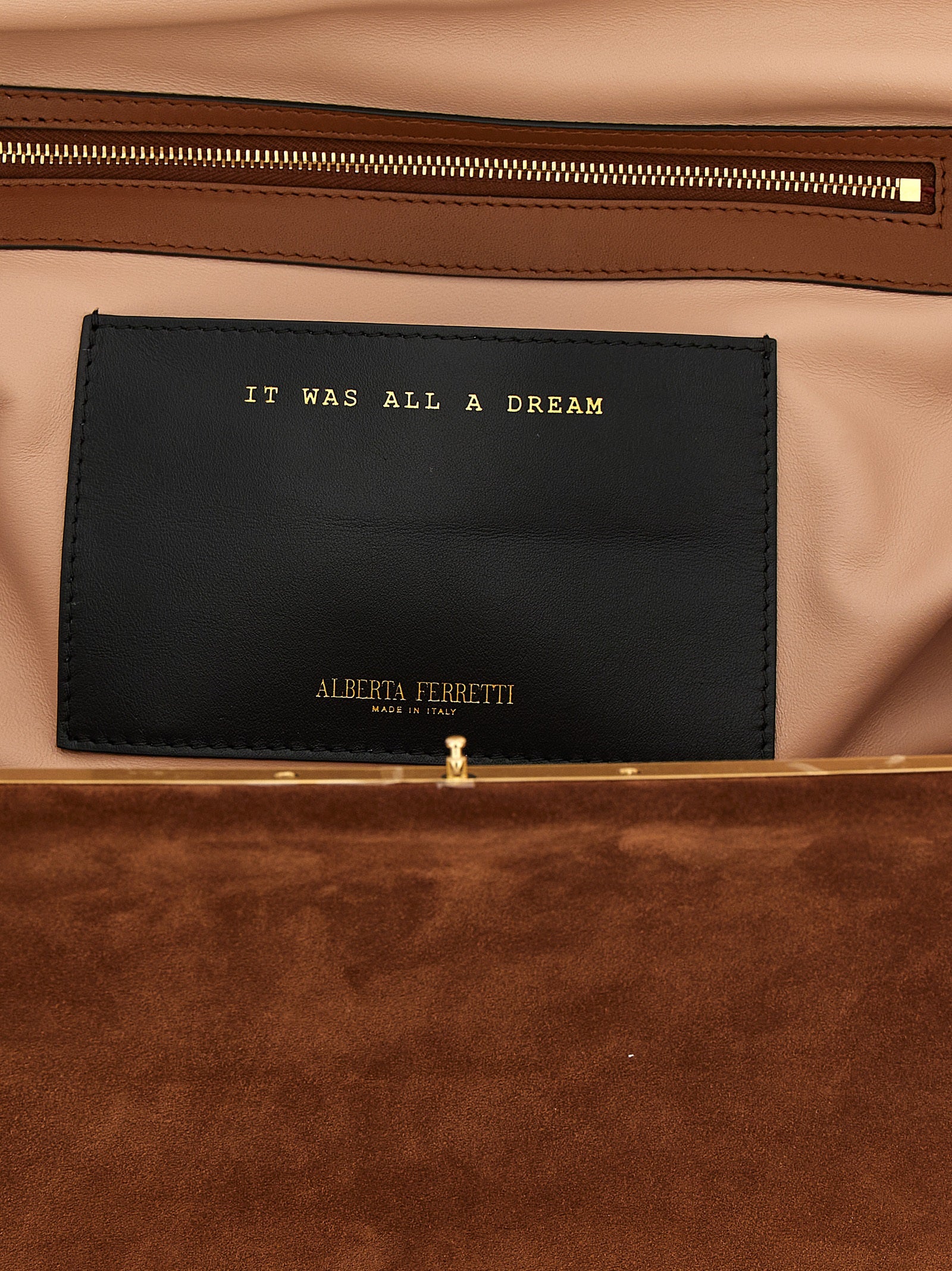 Alberta Ferretti Brown Leather Clutch Bag - Artisanal Elegance