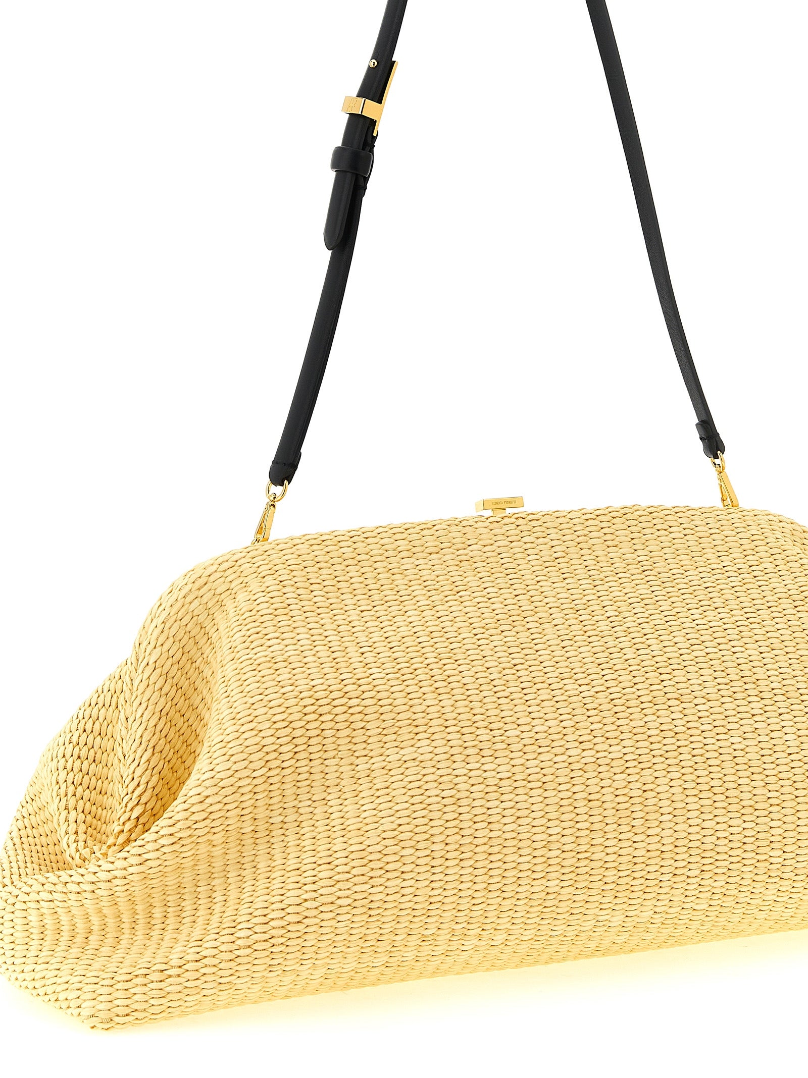 Alberta Ferretti Beige Viscose Clutch Bag - Artisanal Luxury