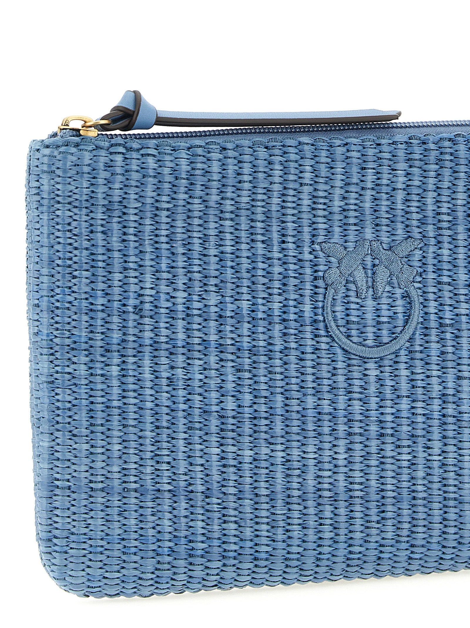 Discover the PINKO Blue Polypropylene Clutch Bag, a handcrafted masterpiece blending artisanal elegance with timeless style, perfect for sophisticated moments.