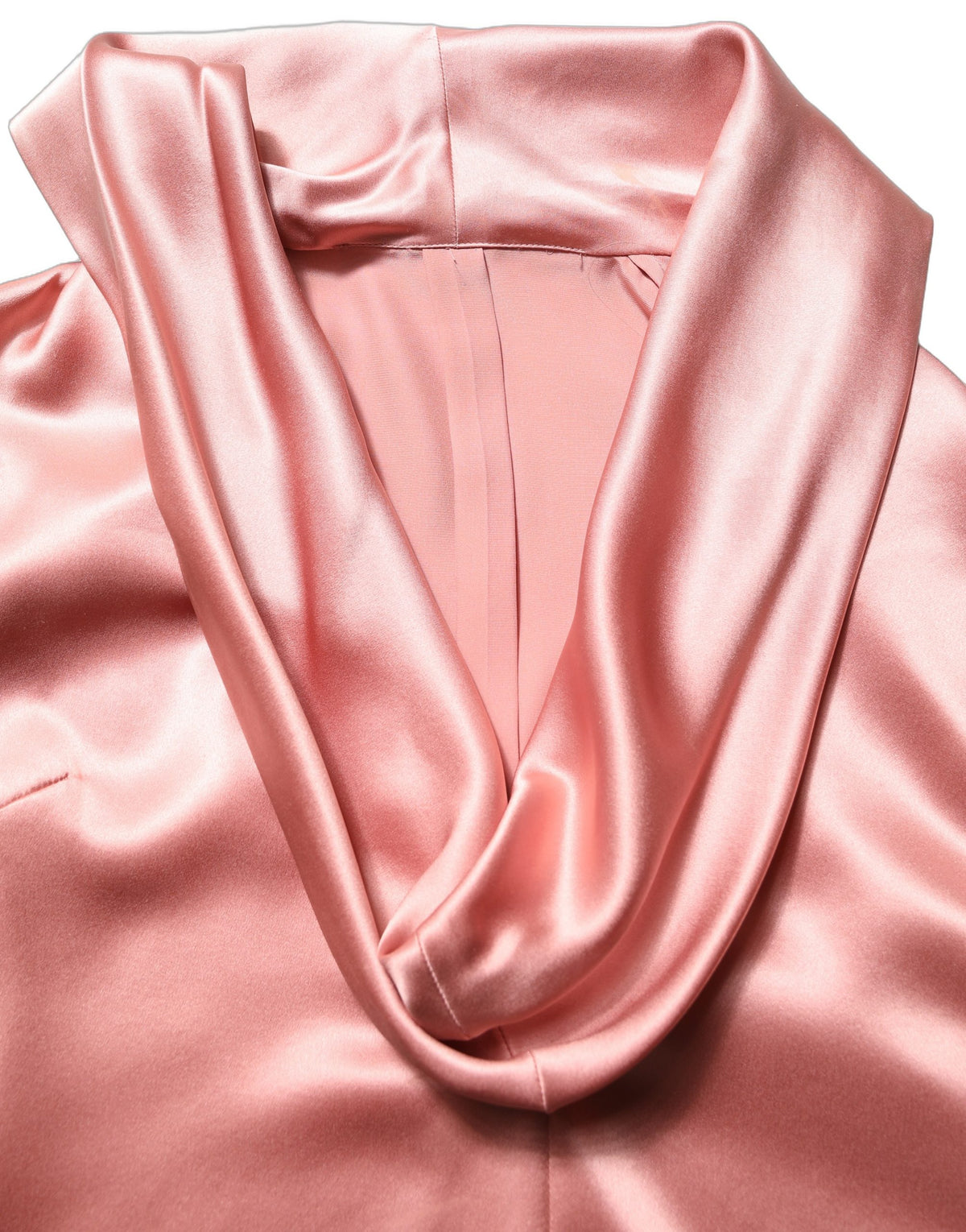 Dolce & Gabbana Pink Satin Silk V-neck Blouse Couture