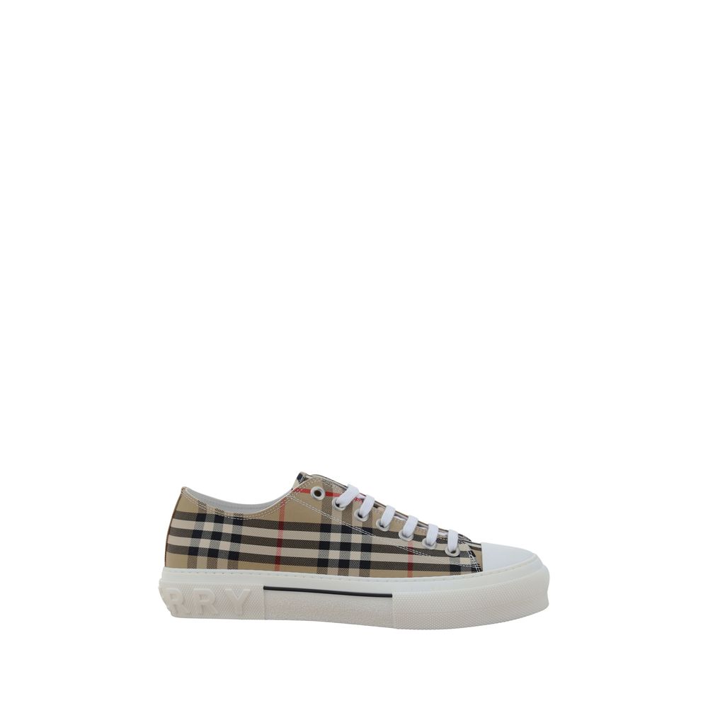 Burberry Brown Cotton Low Top Sneakers - Designer Luxury Footwear