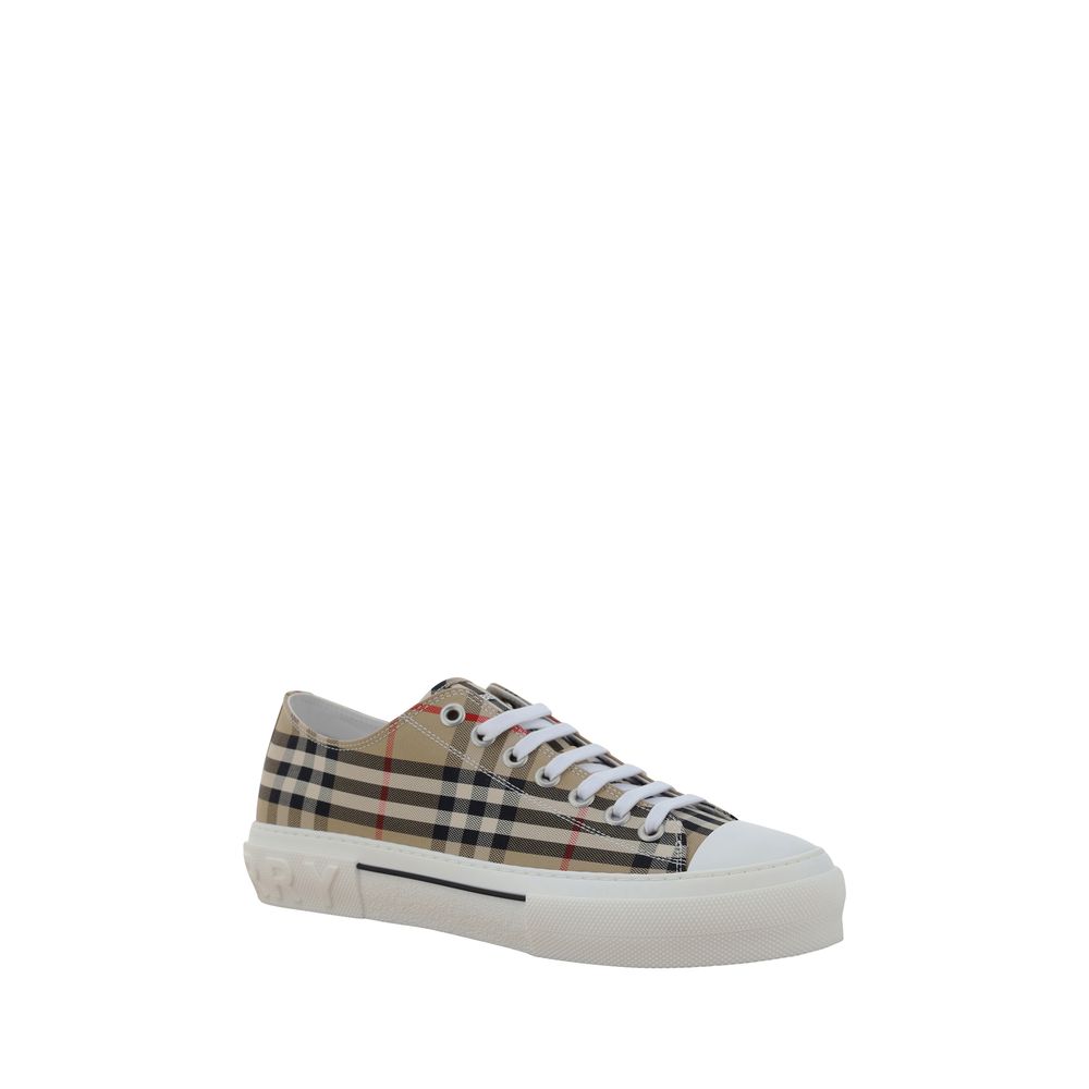 Burberry Brown Cotton Low Top Sneakers - Artisanal Luxury Footwear