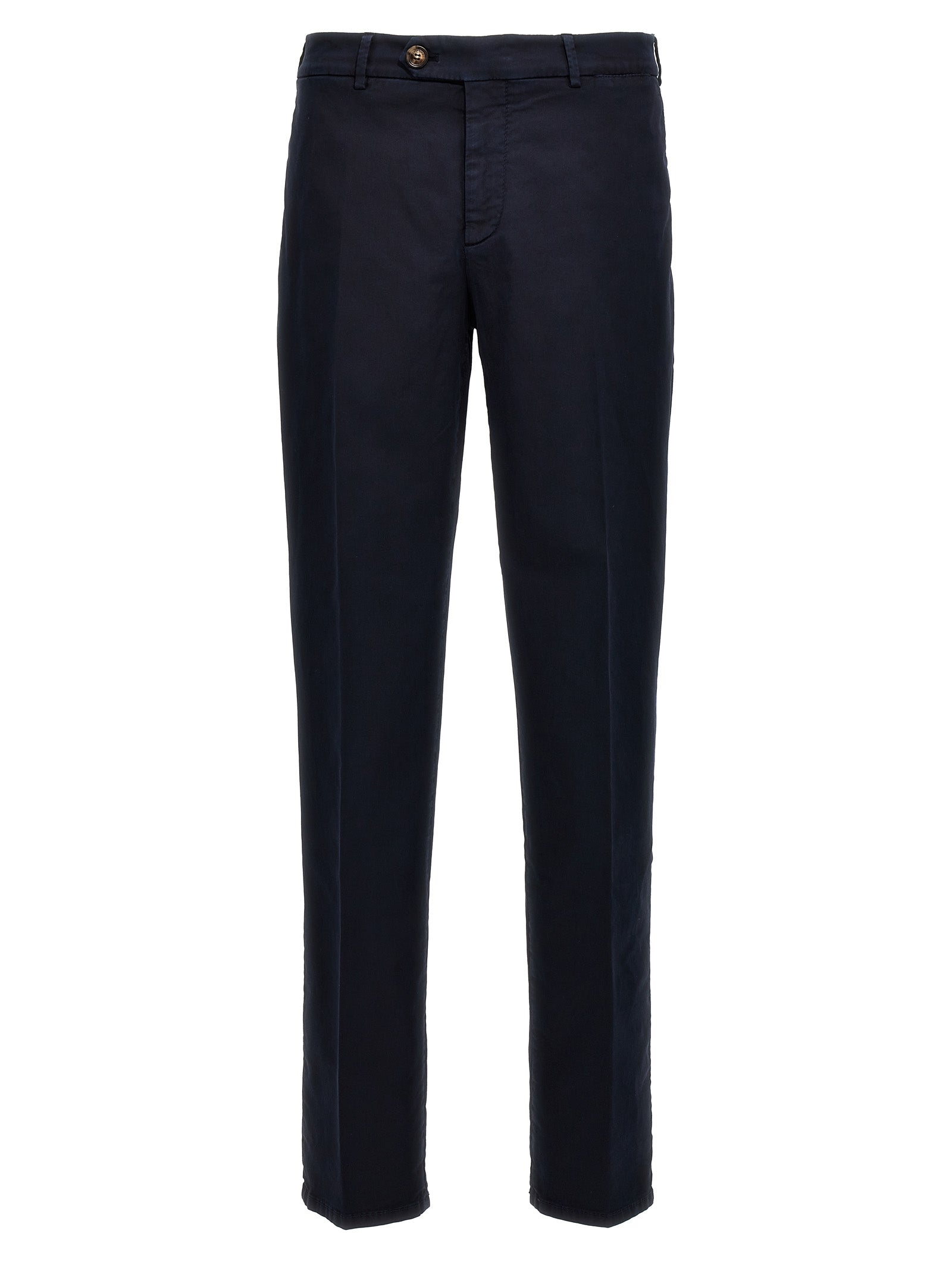 Brunello Cucinelli Blue Cotton Casual Pants - Designer Elegance