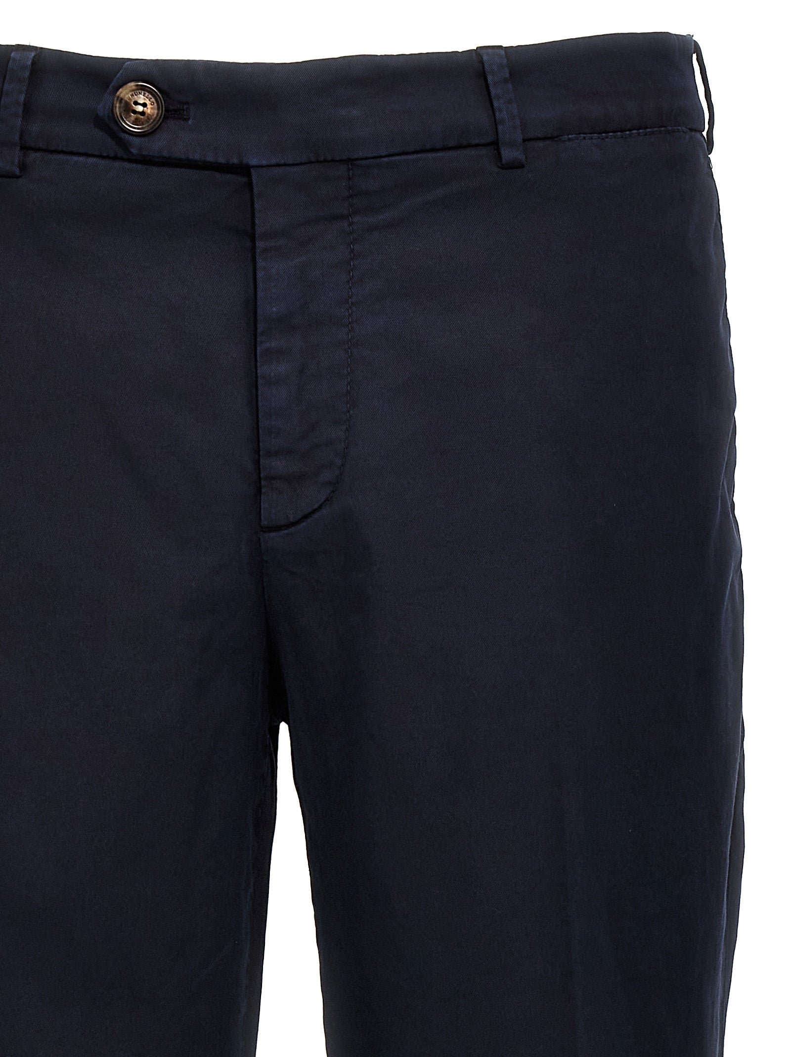 Brunello Cucinelli Blue Cotton Casual Pants - Designer Elegance