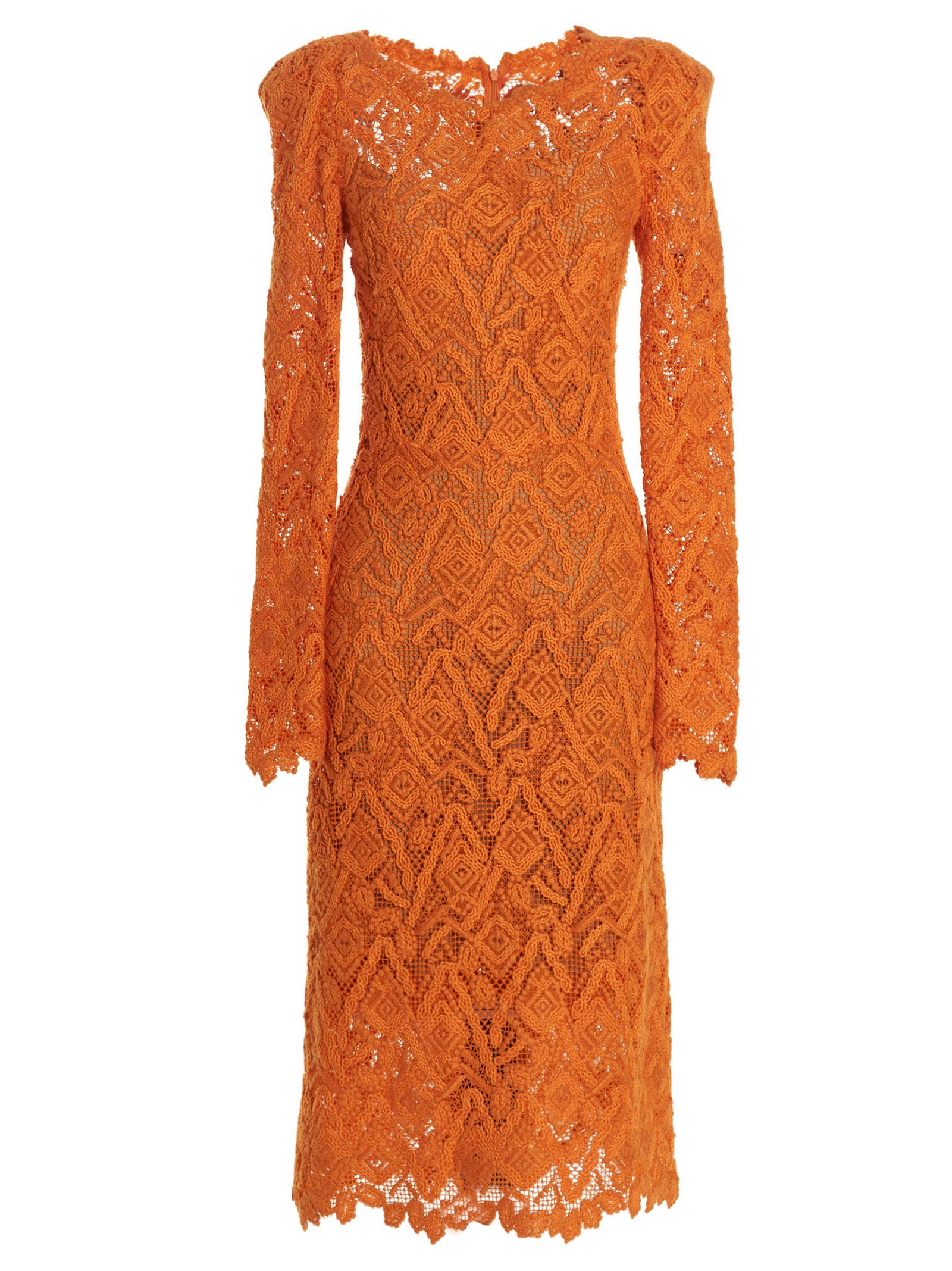 Elevate your elegance with the Ermanno Scervino Orange Wool Midi Dress, a luxurious blend of craftsmanship and allure, perfect for unforgettable moments.