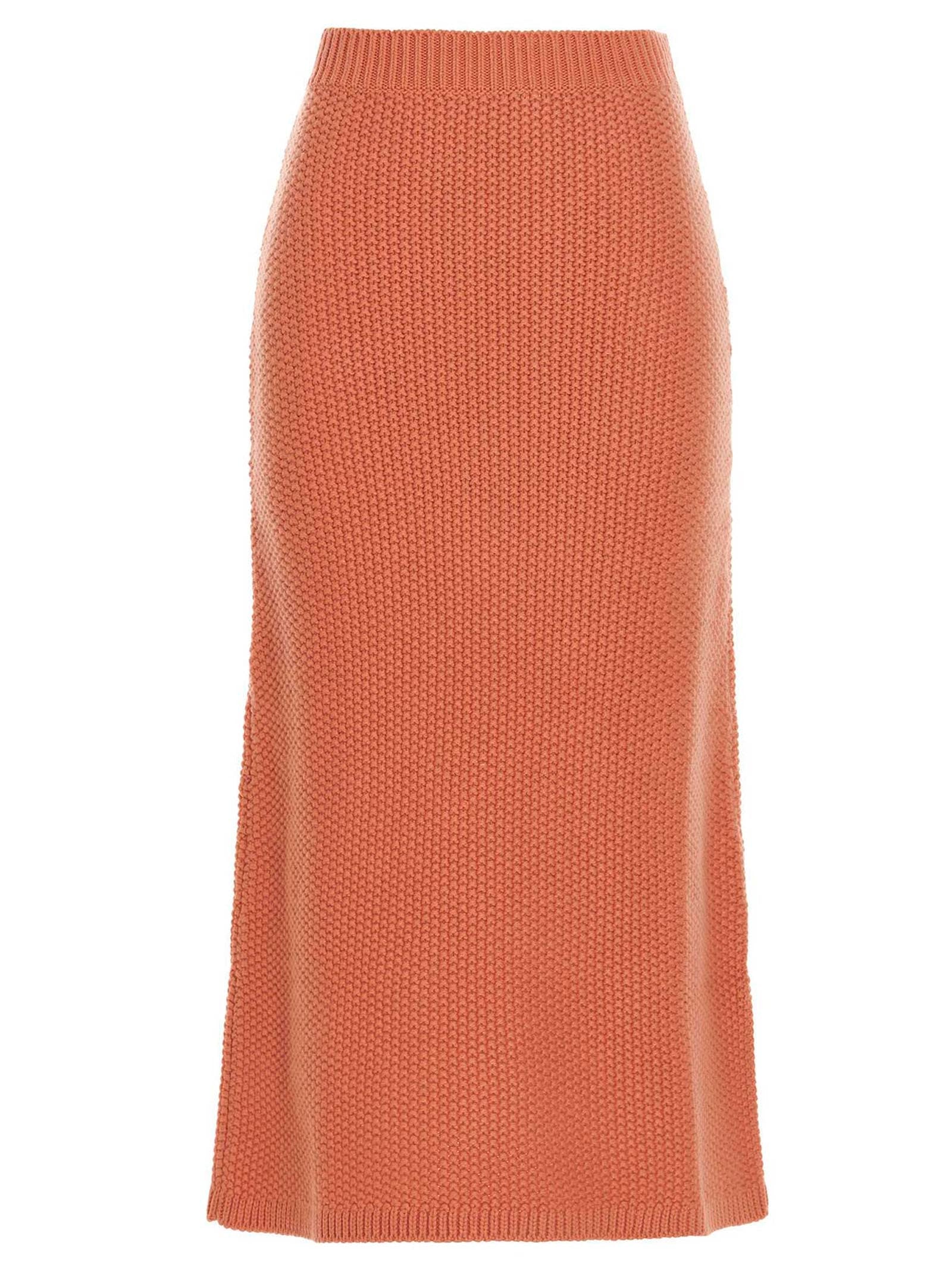 Chloé Orange Cashmere Mini Skirt - Designer Couture Elegance