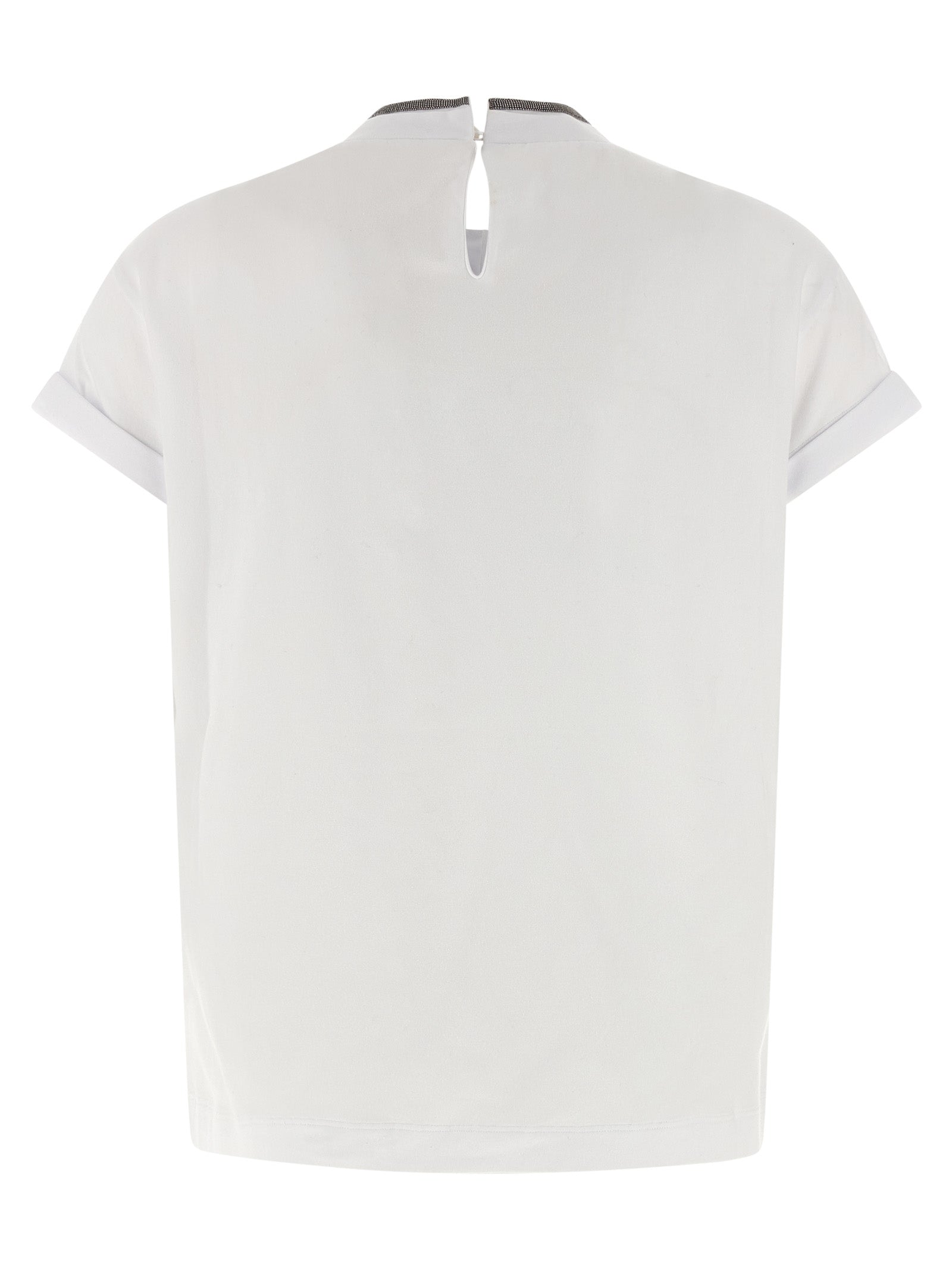 Brunello Cucinelli White Cotton T-Shirt - Luxurious Couture Elegance