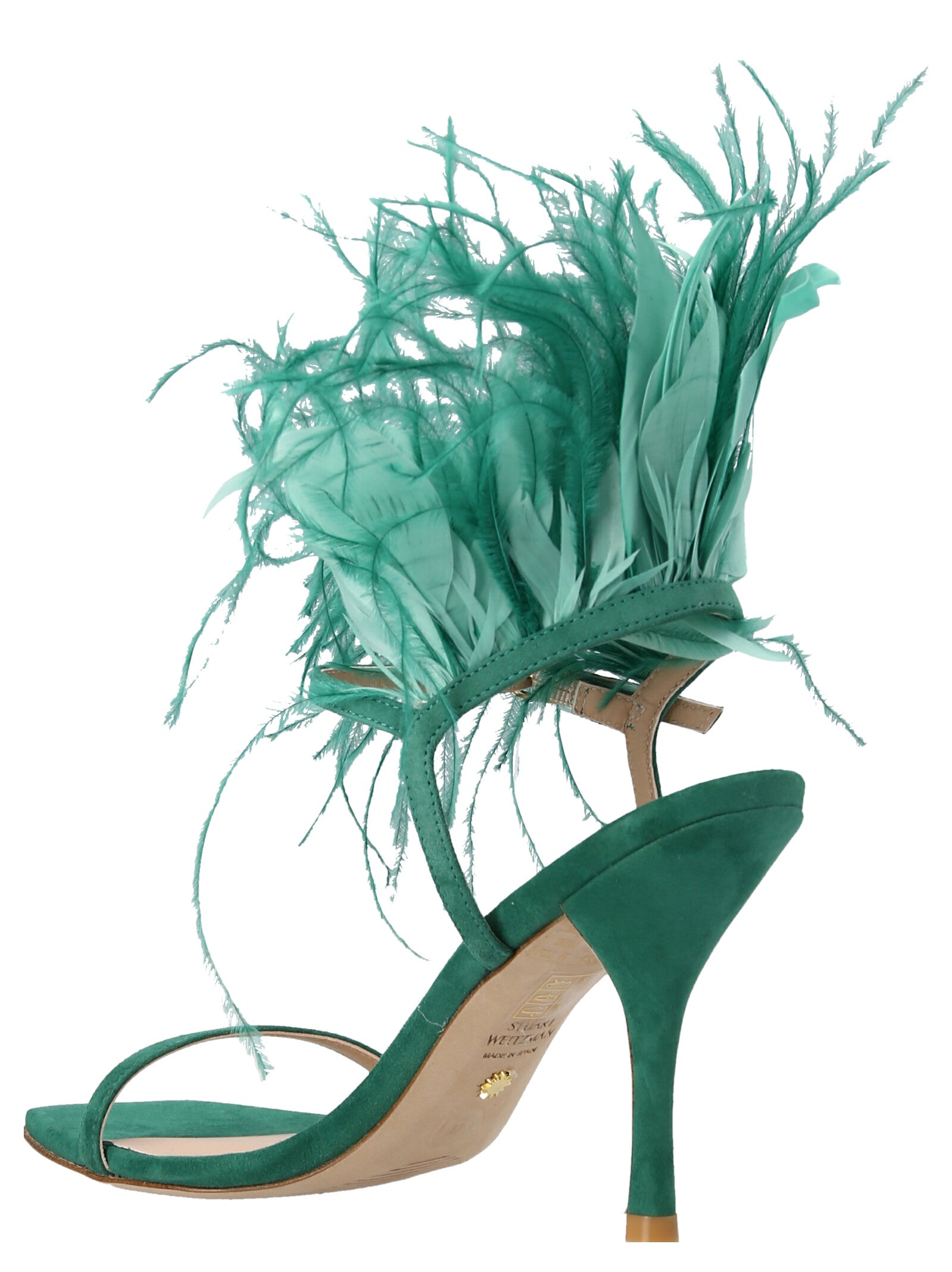 Stuart Weitzman Bicolor Suede Leather Stiletto Heel Sandals