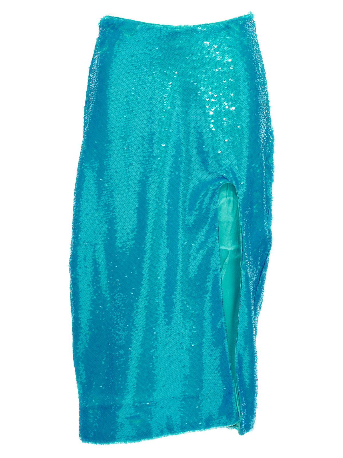 Ganni Light Blue Sequin Midi Skirt - Sustainable Luxury Fashion