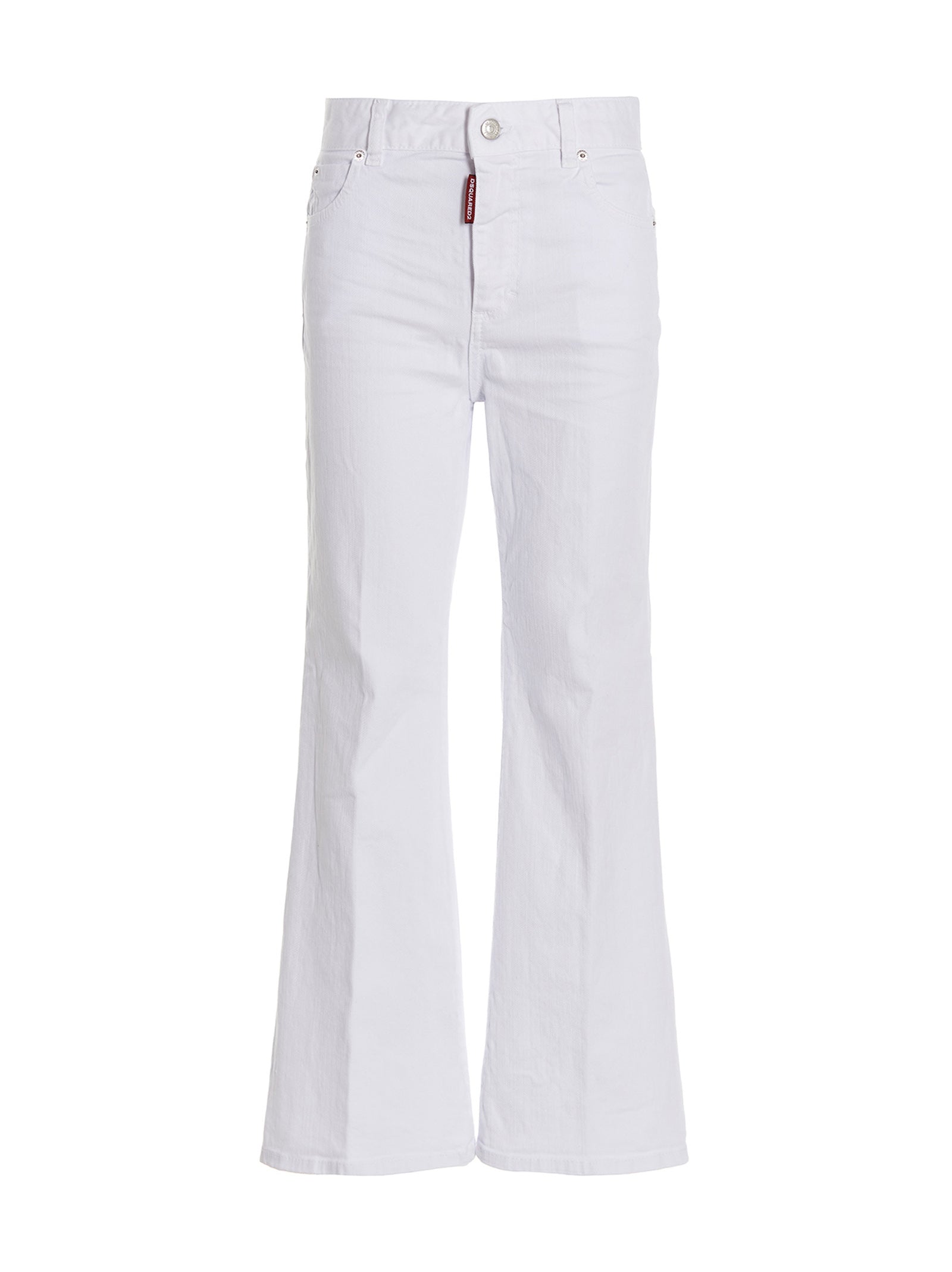 Dsquared² White Cotton Flared Jeans