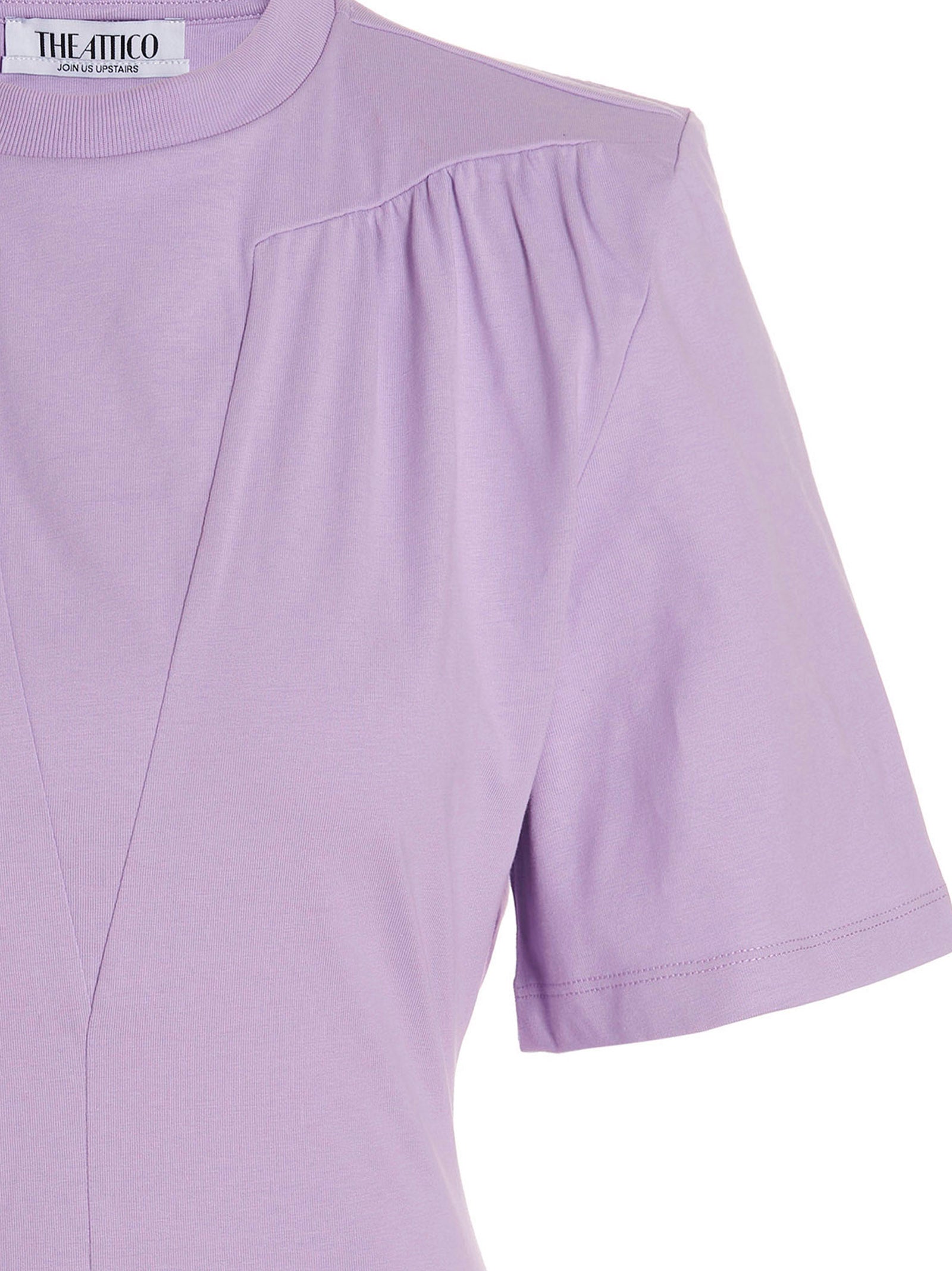 The Attico Purple Cotton T-Shirt - Couture Elegance Redefined