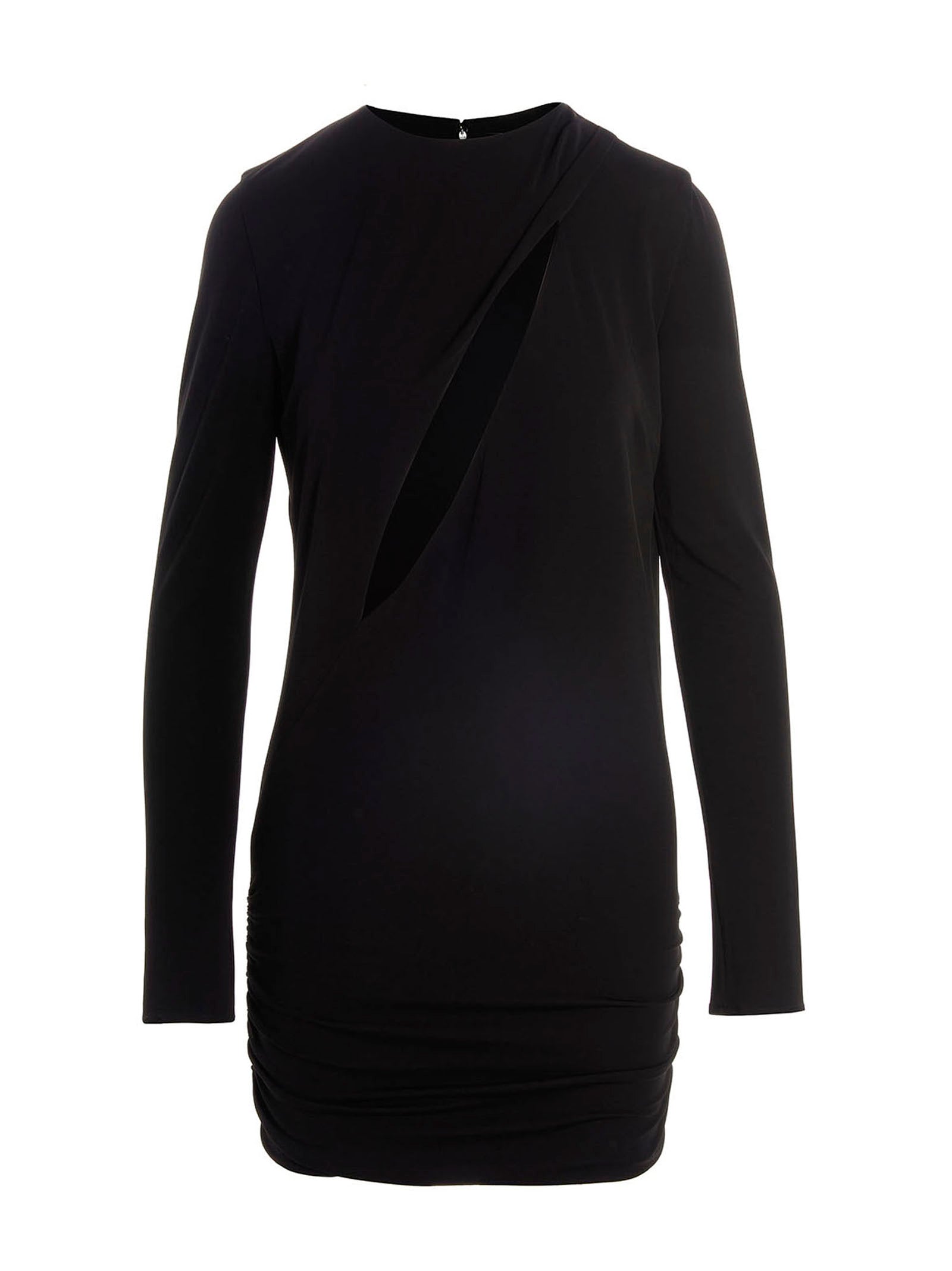 Indulge in the Versace Black Viscose Short Dress, a masterpiece of luxury craftsmanship, featuring bold cut-outs and elegant draping for unforgettable evenings.