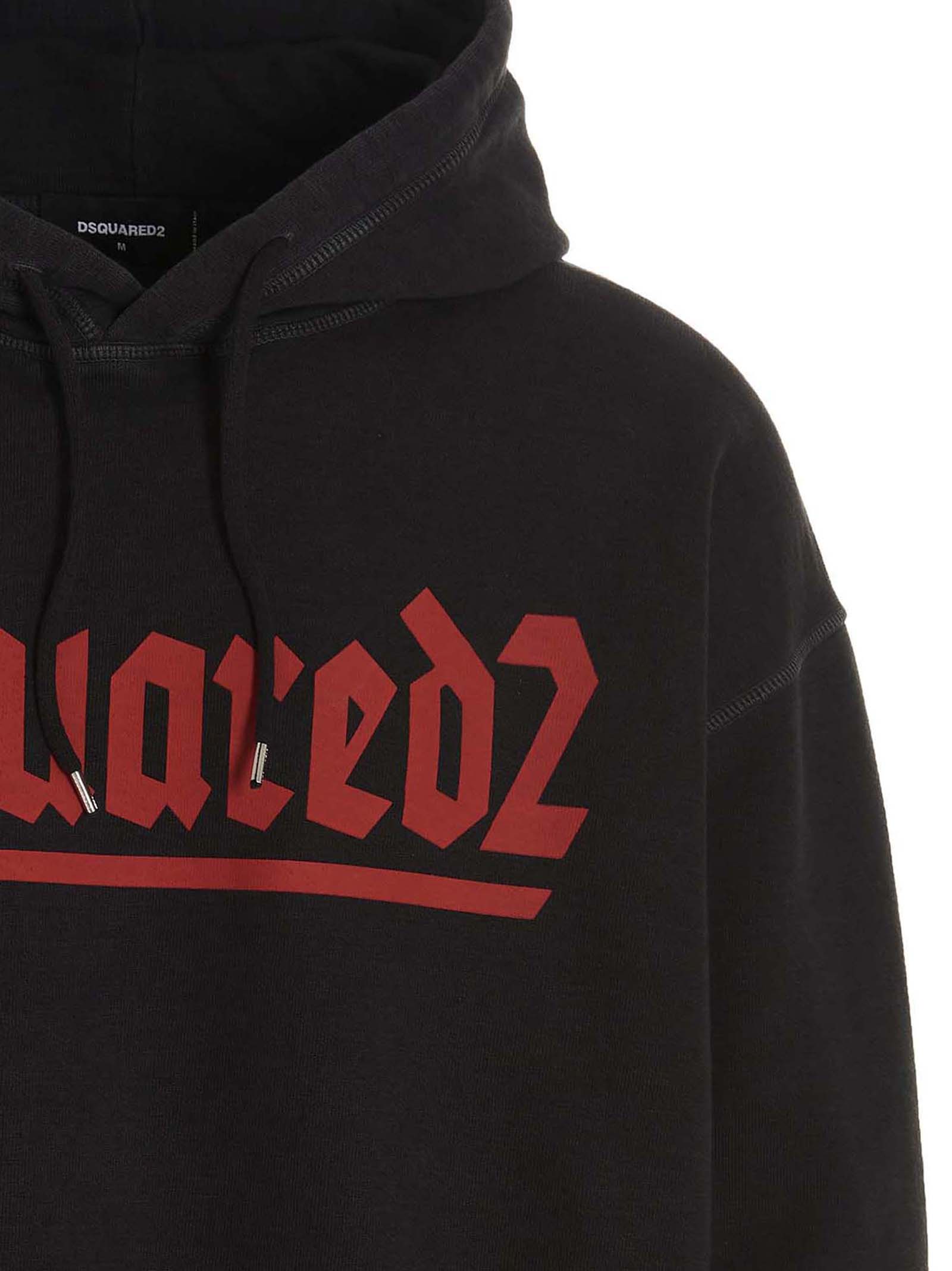 Dsquared² Black Cotton Sweatshirt - Designer Urban Luxury Couture