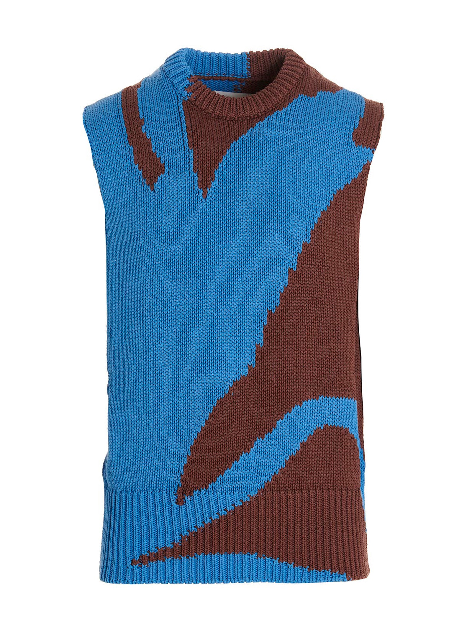 Elevate your wardrobe with the Jil Sander Multicolor Cotton Sleeveless Sweater, a masterpiece of artisanal luxury, crafted from sumptuous cotton for a refined touch.