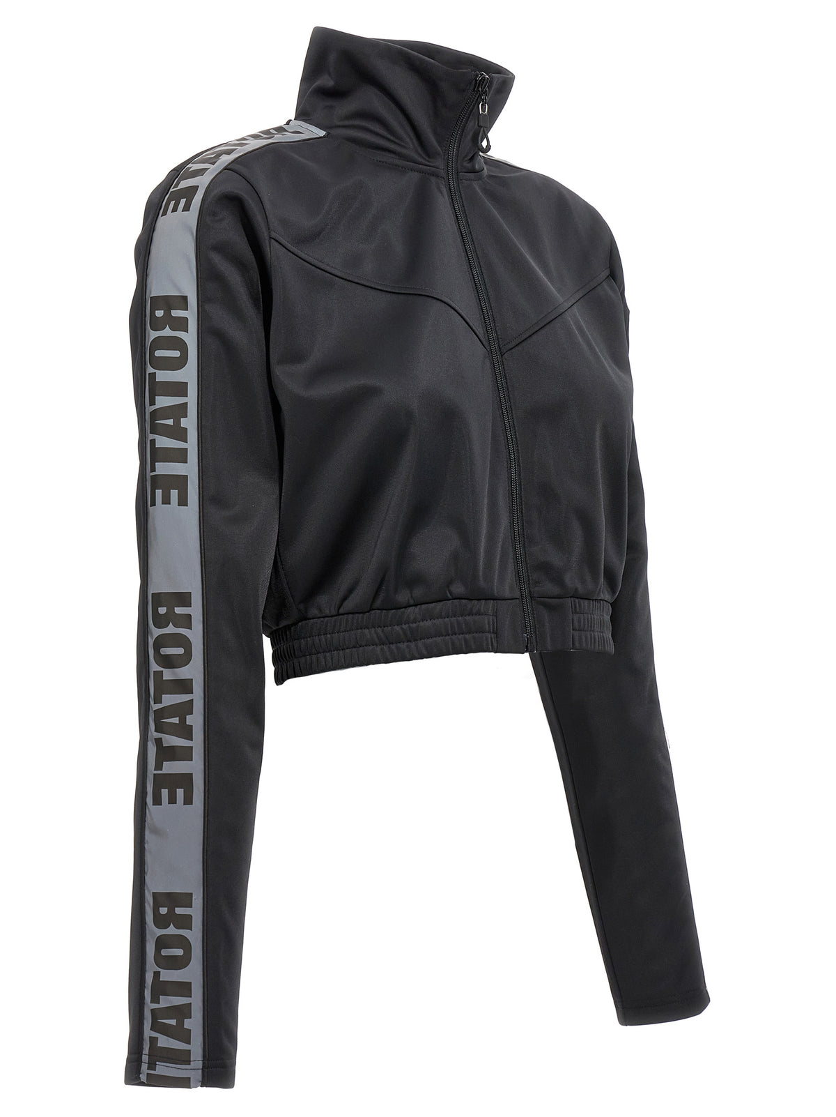 ROTATE BIRGER CHRISTENSEN Cropped Black Sweatshirt - Luxe Comfort