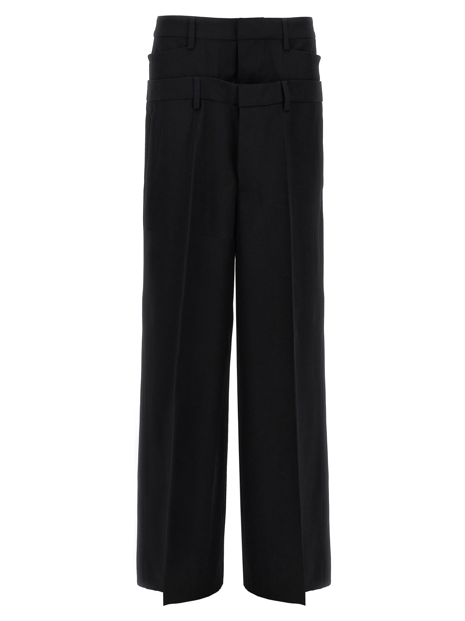 Dsquared² Black Virgin Wool Dress Pants - Designer Couture Elegance