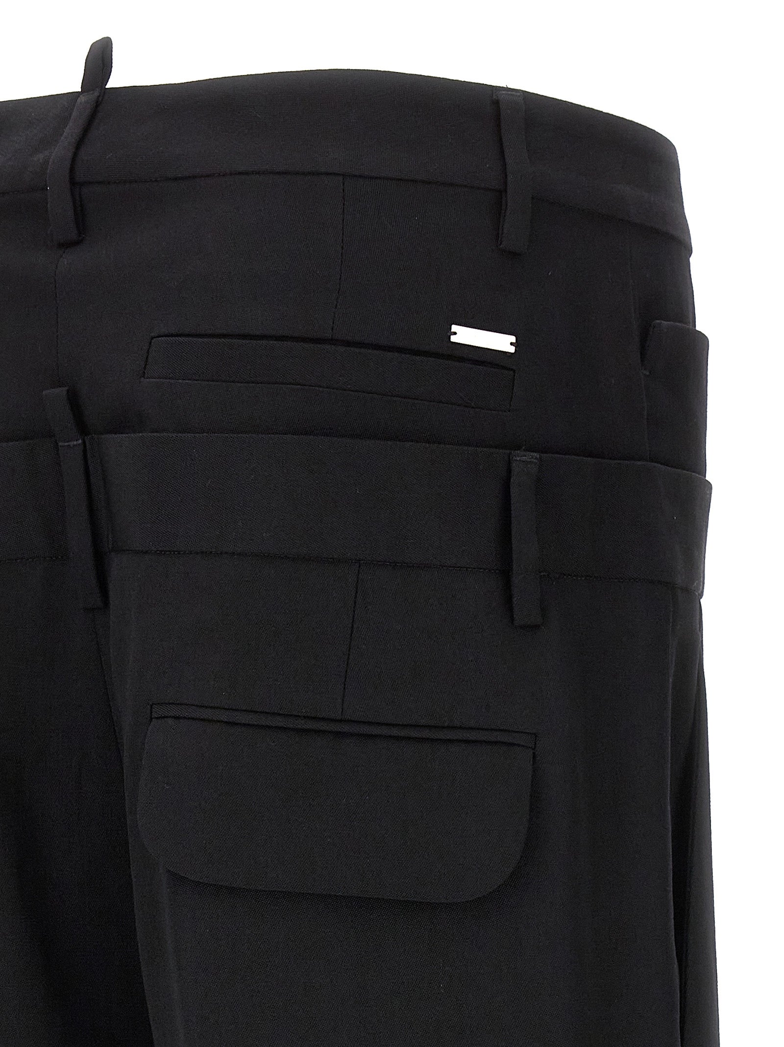 Dsquared² Black Virgin Wool Dress Pants - Designer Couture Elegance