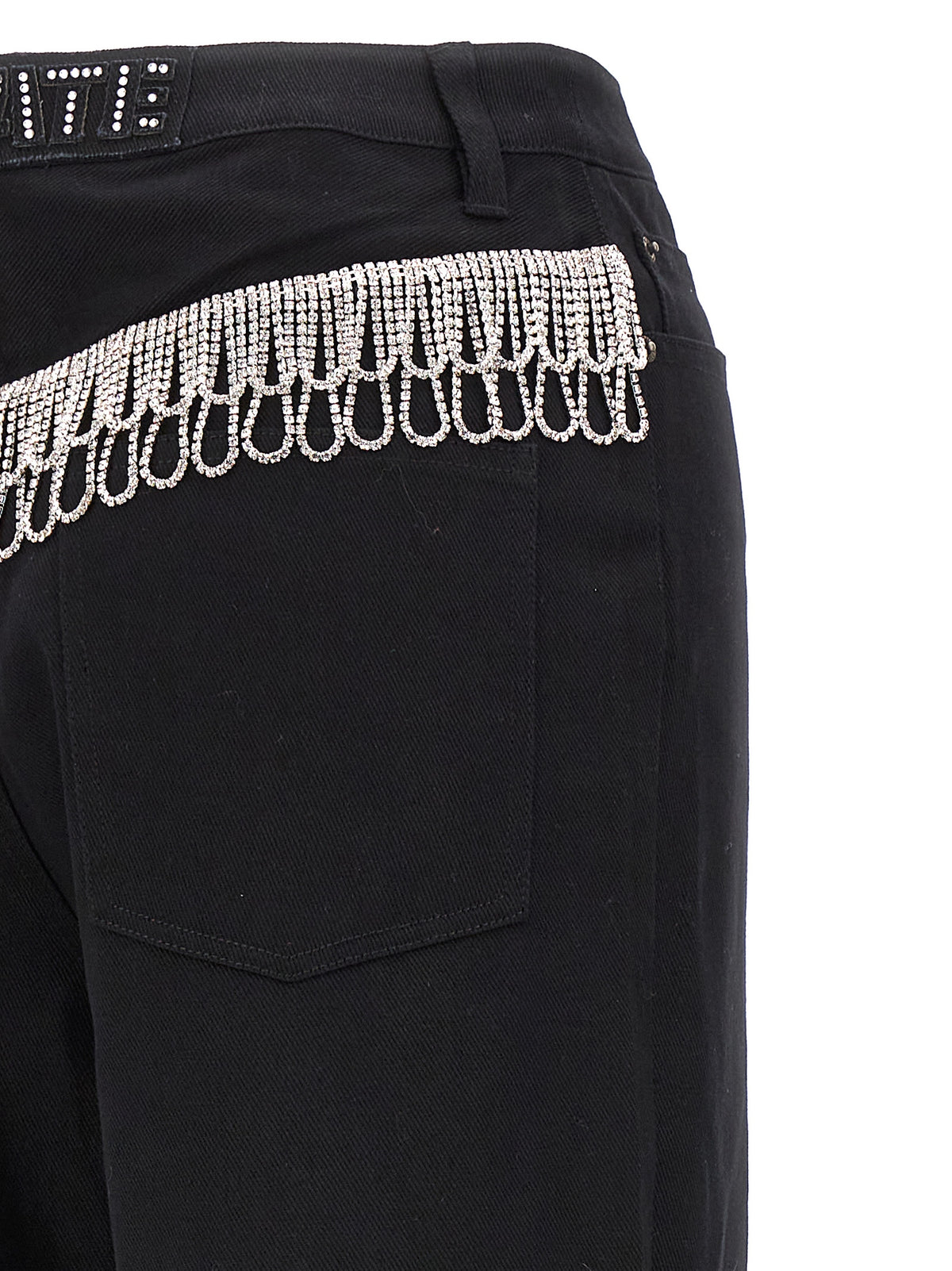 ROTATE BIRGER CHRISTENSEN High-Waisted Crystal Denim Jeans