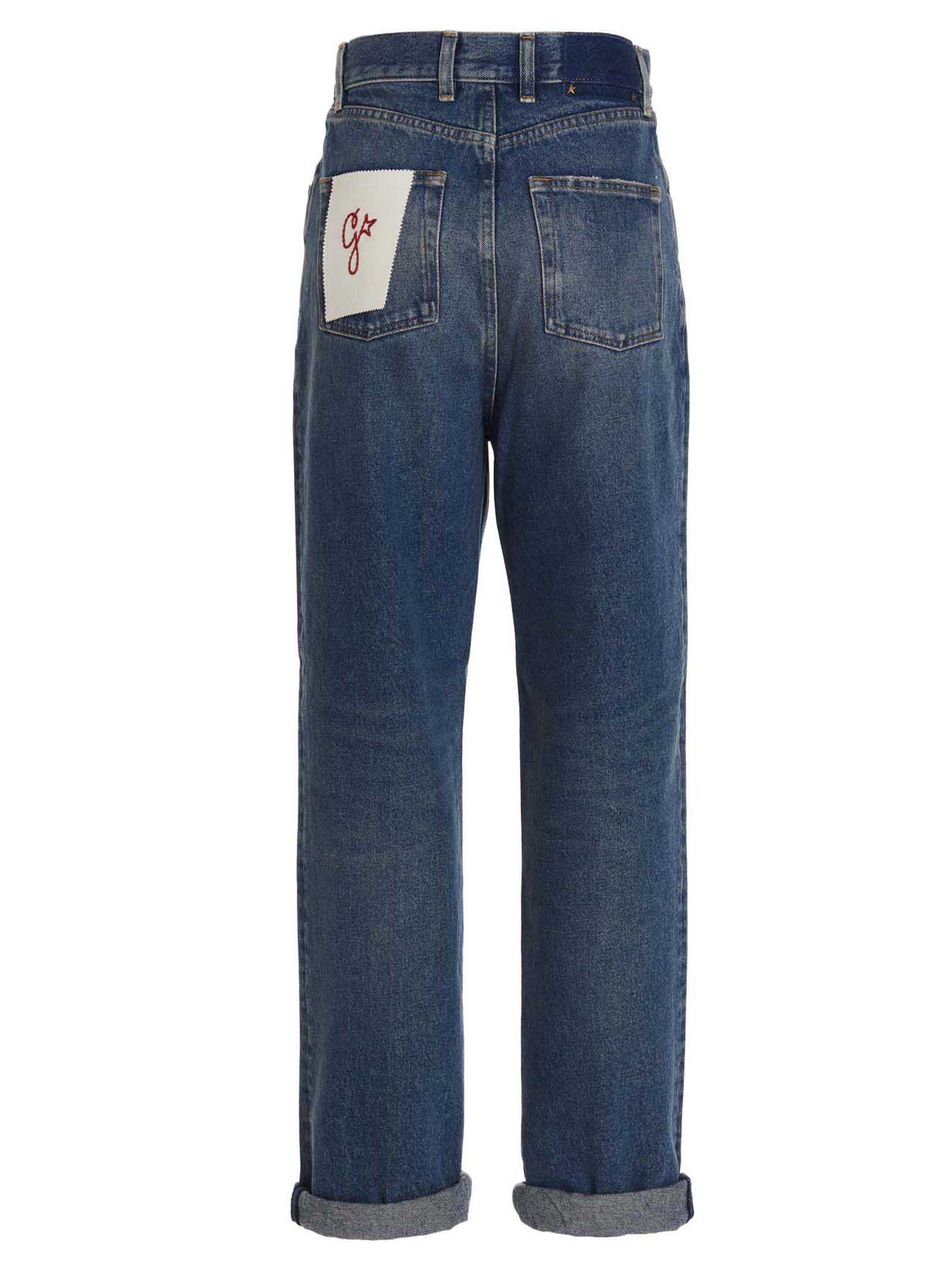 Golden Goose Blue Cotton Straight-Leg Jeans, Luxurious Couture