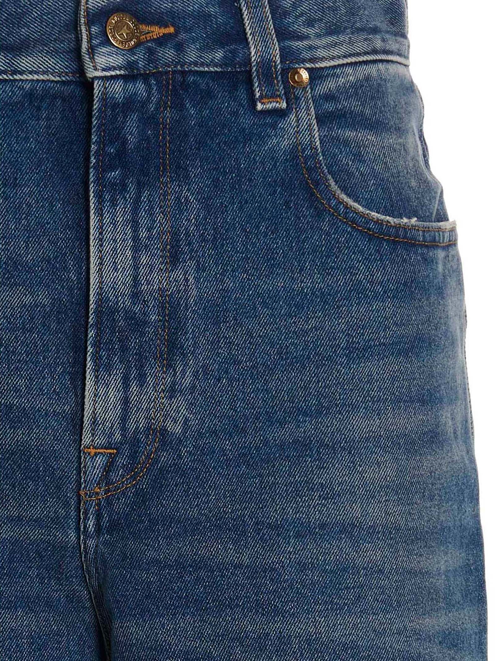 Golden Goose Blue Cotton Straight-Leg Jeans, Luxurious Couture