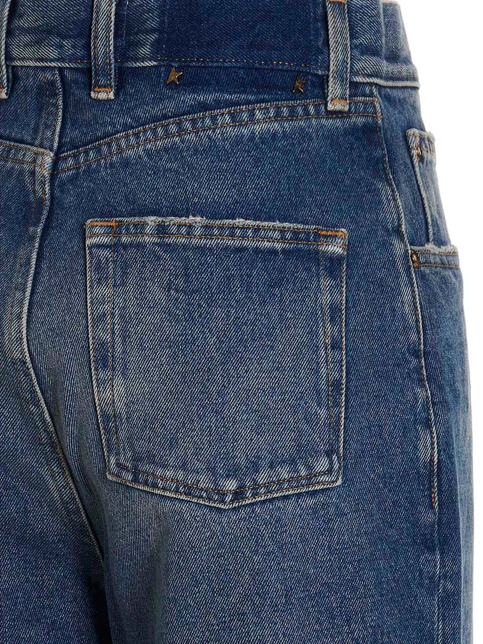 Golden Goose Blue Cotton Straight-Leg Jeans, Luxurious Couture