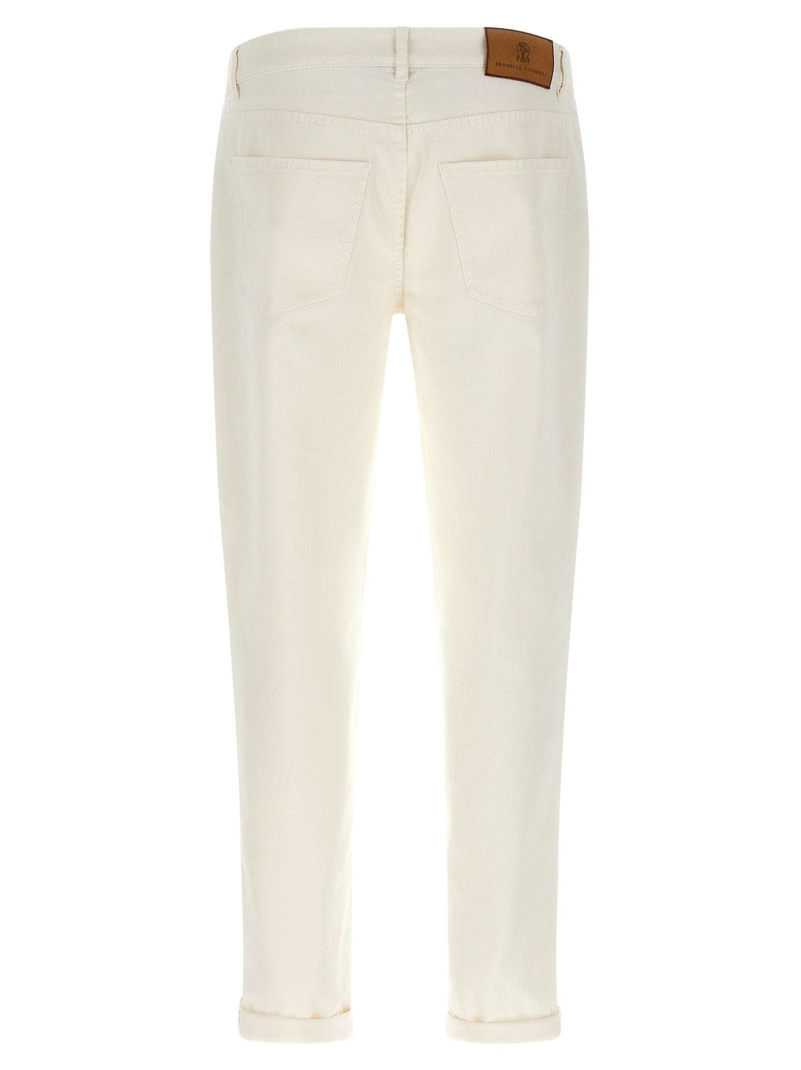 Brunello Cucinelli White Cotton Jeans Denim - Artisanal Luxury Fashion