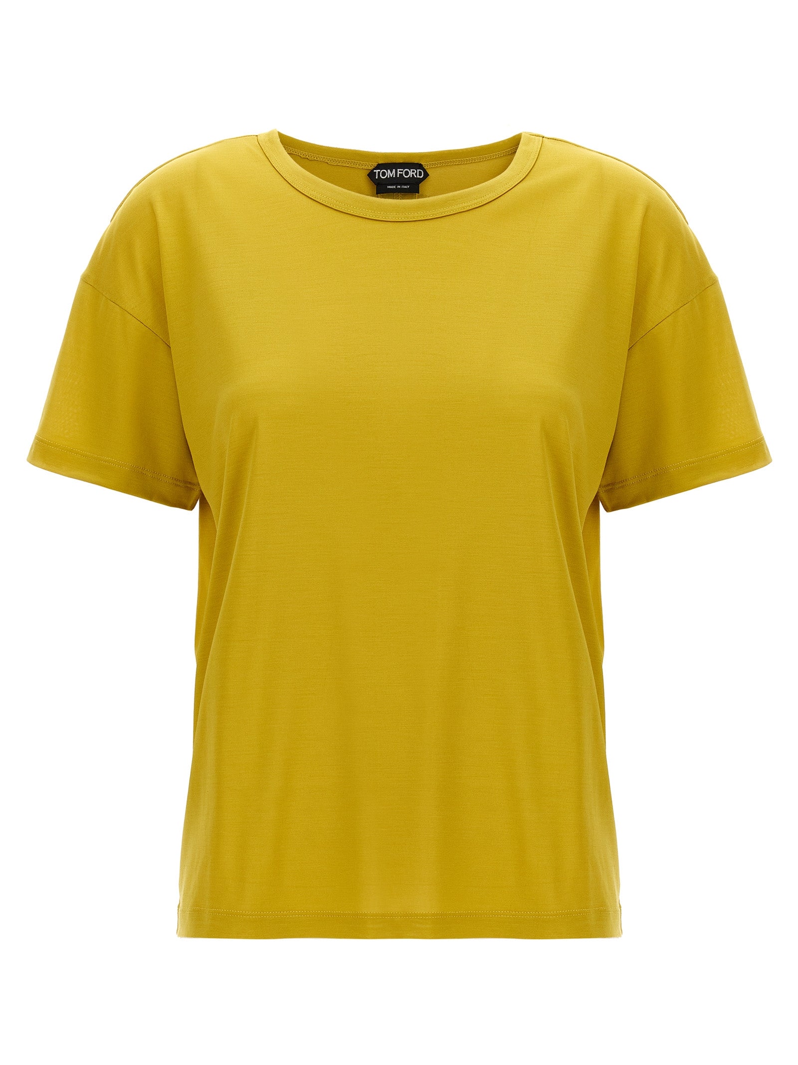 Experience the allure of Tom Ford's Bicolor Silk T-Shirt, crafted from luxurious silk in Italy, embodying sophistication and timeless elegance for the discerning individual.