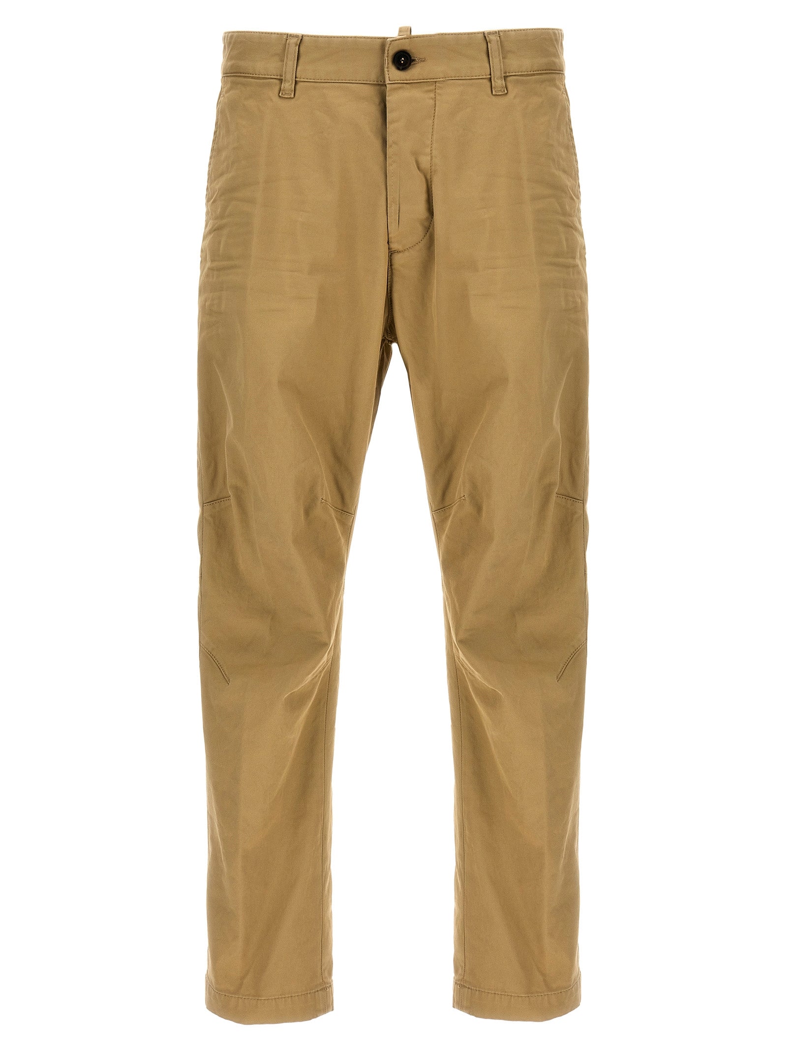 Dsquared² Beige Cotton Chino Pants | Designer Luxury Couture