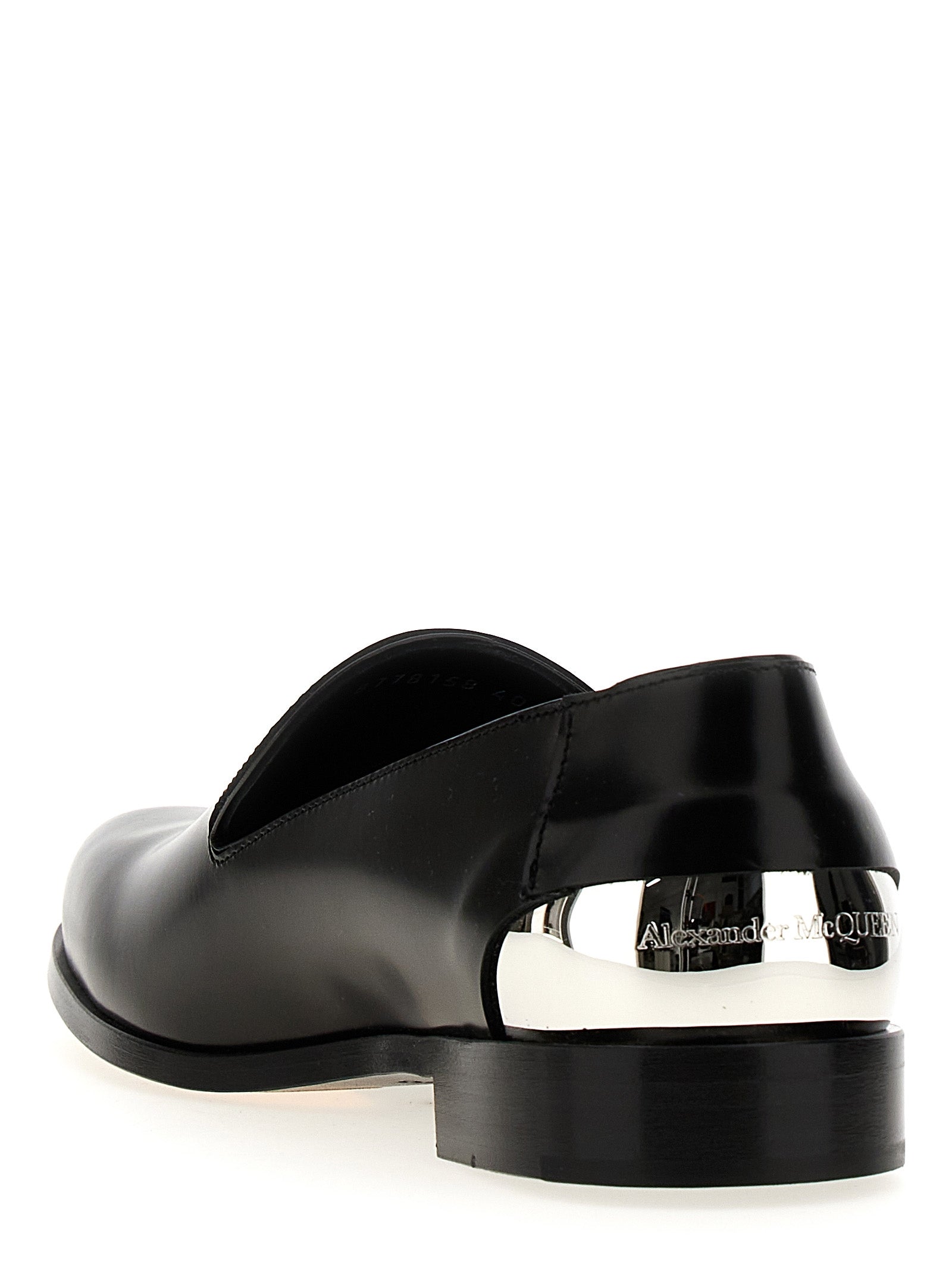 Alexander McQueen Black Calfskin Slip-On Loafers