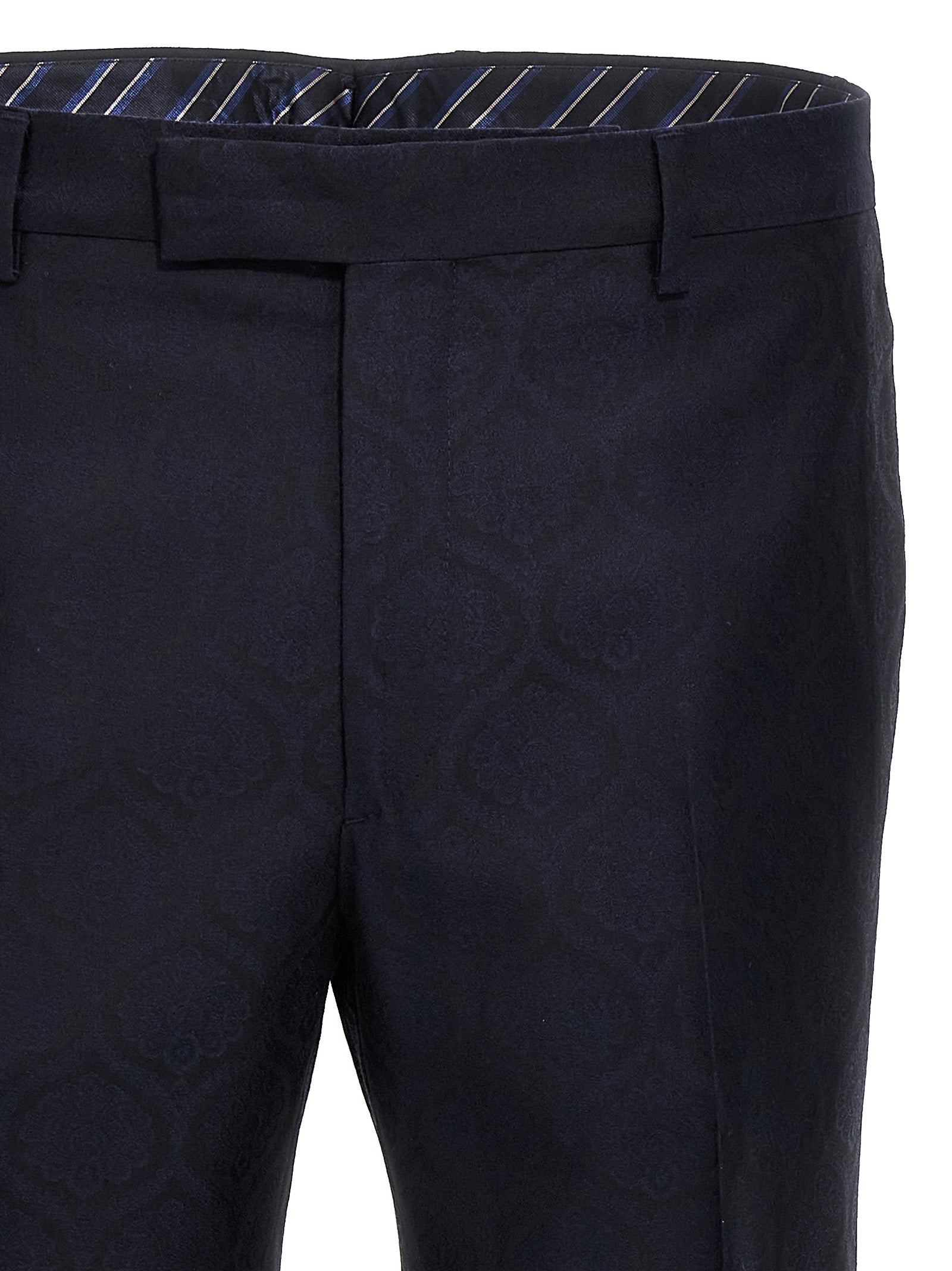 Discover ETRO's blue Jacquard dress pants, where Italian craftsmanship meets luxurious comfort, perfect for those who embody elegance and sophistication.