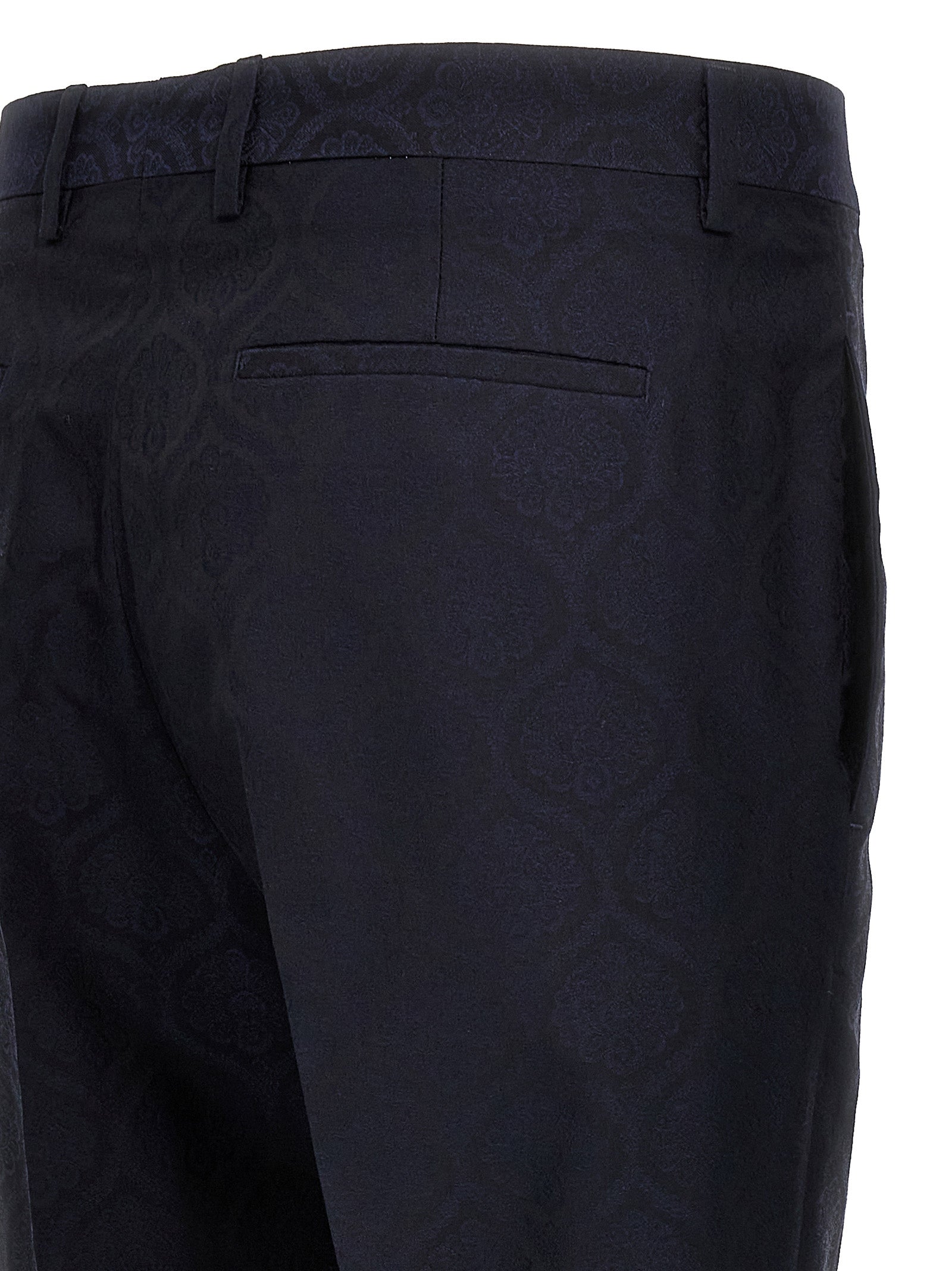 Elevate your style with ETRO's blue Jacquard dress pants, where Italian craftsmanship meets luxurious comfort, perfect for the discerning fashion enthusiast.