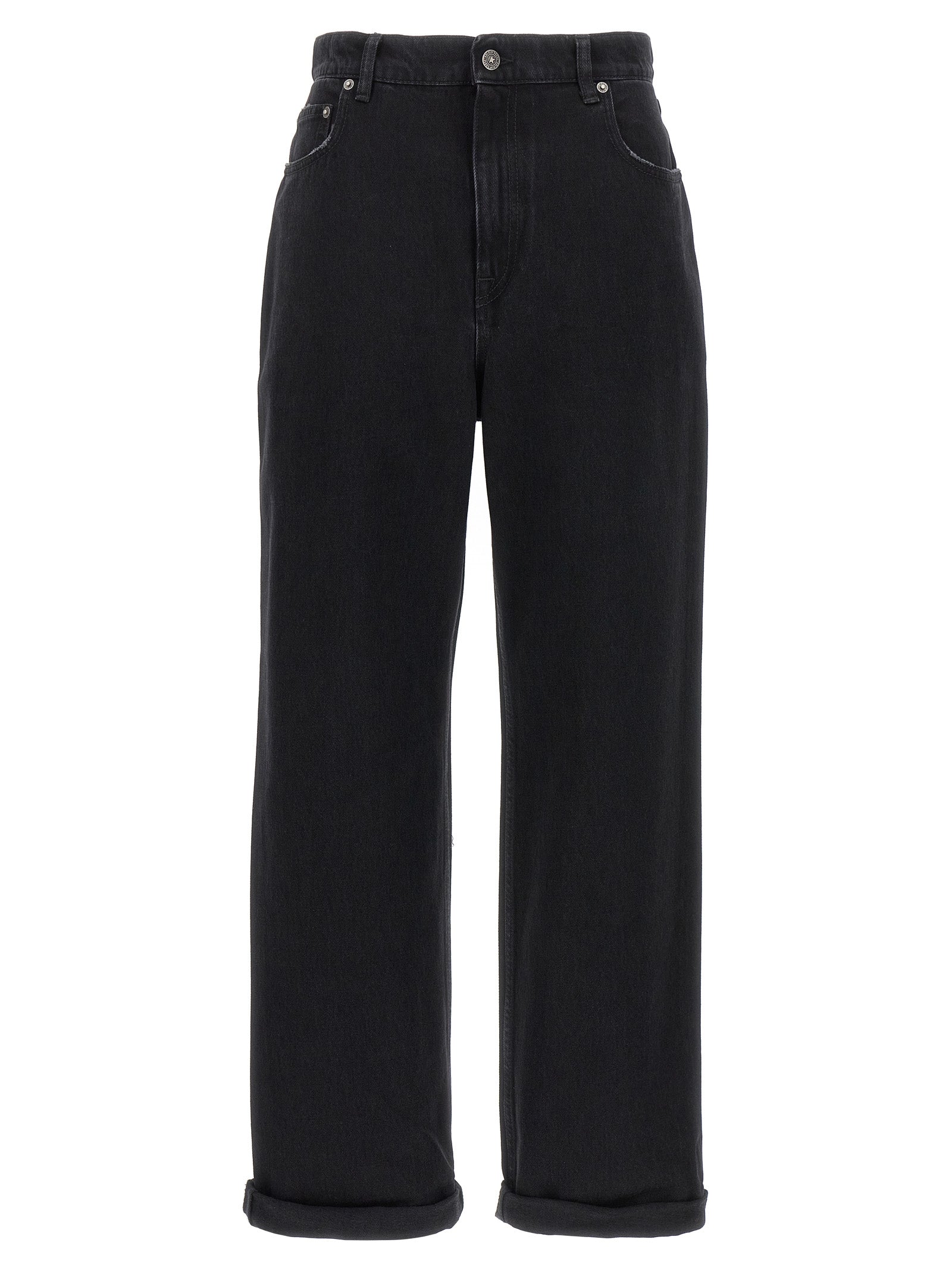 Golden Goose Black Cotton Relaxed Fit Jeans, Artisanal Luxury Denim