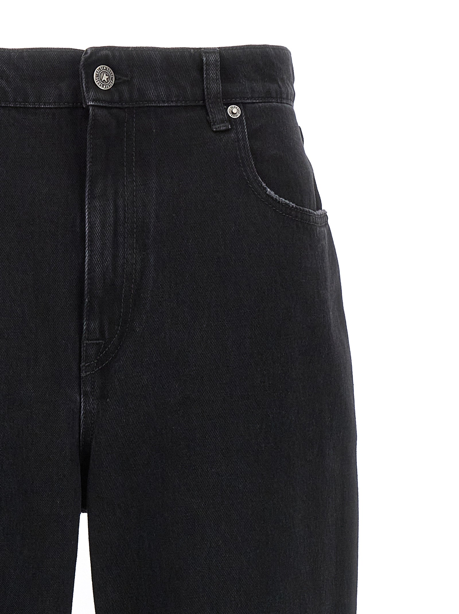 Golden Goose Black Cotton Relaxed Fit Jeans, Artisanal Luxury Denim