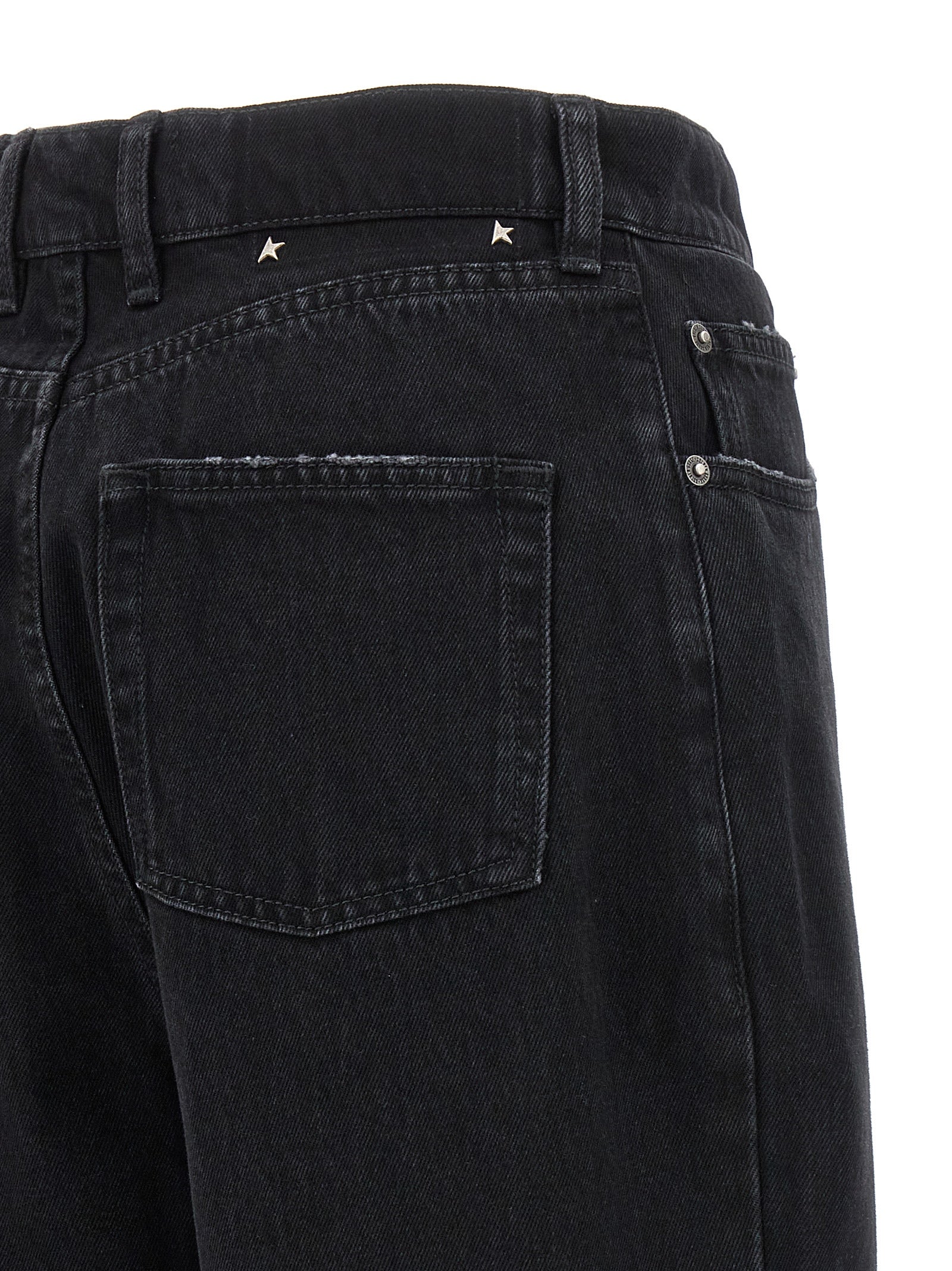 Golden Goose Black Cotton Relaxed Fit Jeans, Artisanal Luxury Denim