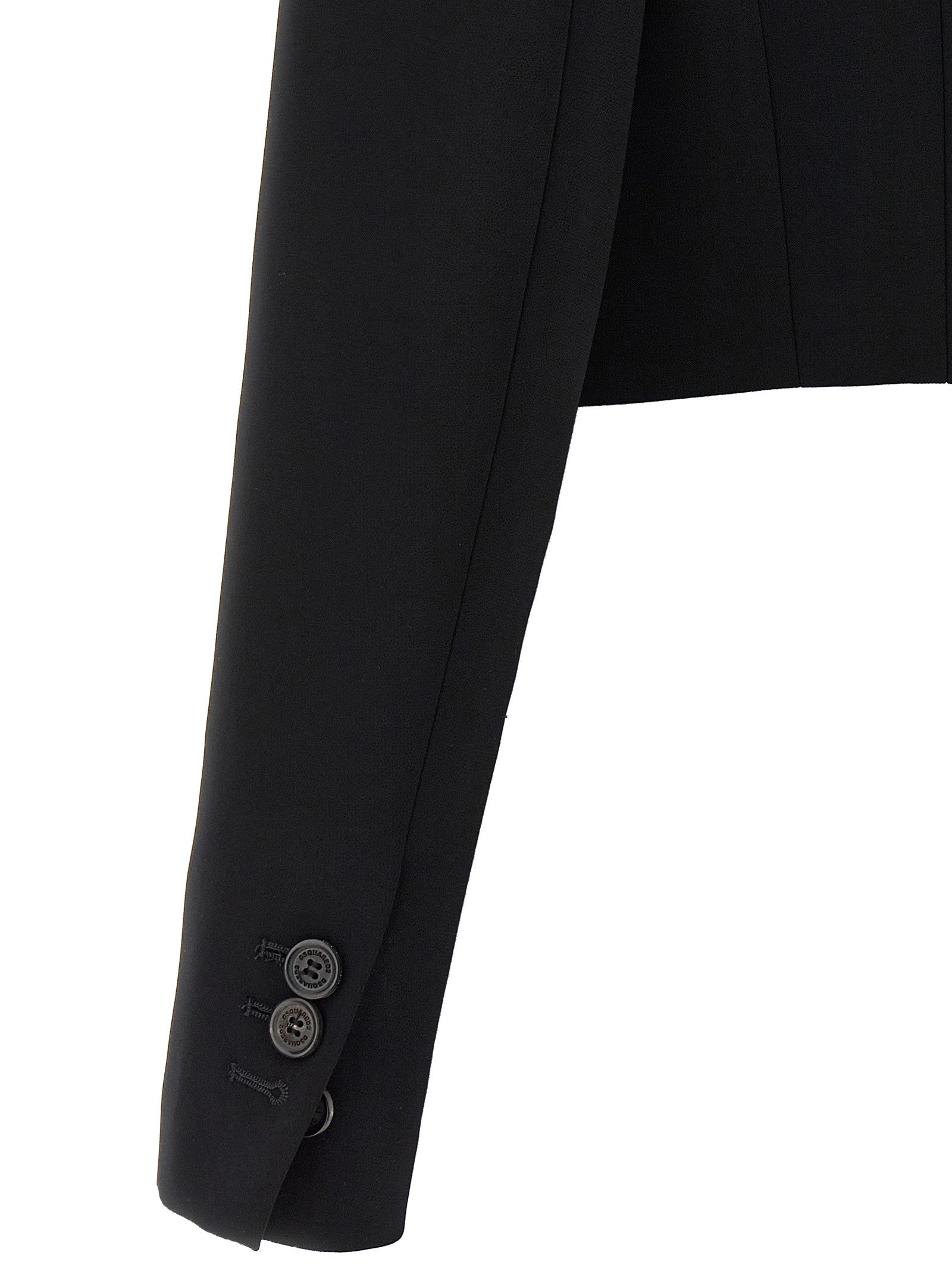 Dsquared² Black Polyester Full-Length Jacket