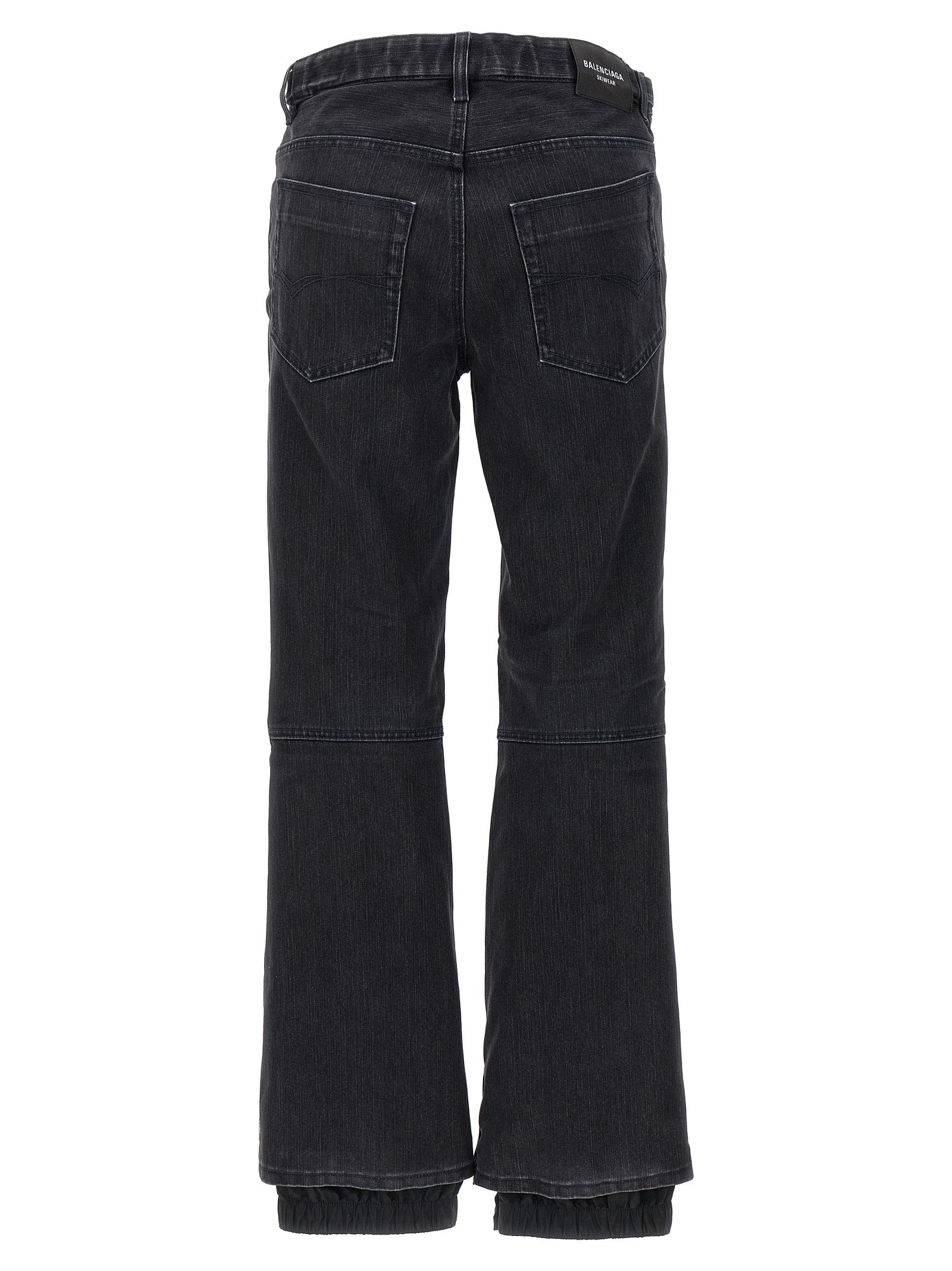Balenciaga Black Cotton Flared Jeans | Designer Luxury Couture