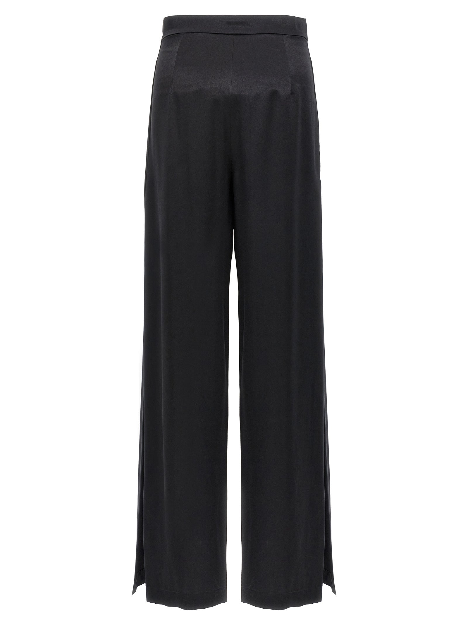 Experience the epitome of elegance with Max Mara's Black Silk Casual Pants, crafted from luxurious silk for a sophisticated, timeless allure that transcends occasions.