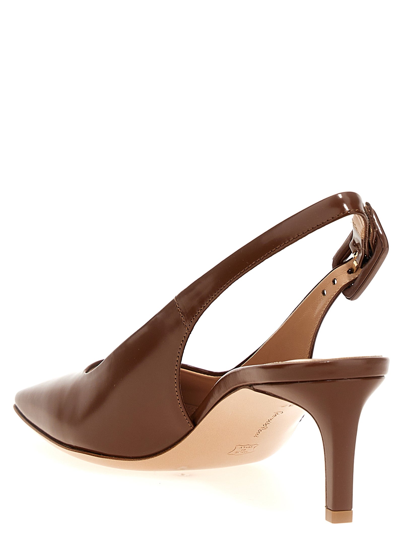 Step into refined elegance with Gianvito Rossi's Brown Goatskin Mid Heel Pumps, where luxurious craftsmanship meets timeless allure for the discerning connoisseur.