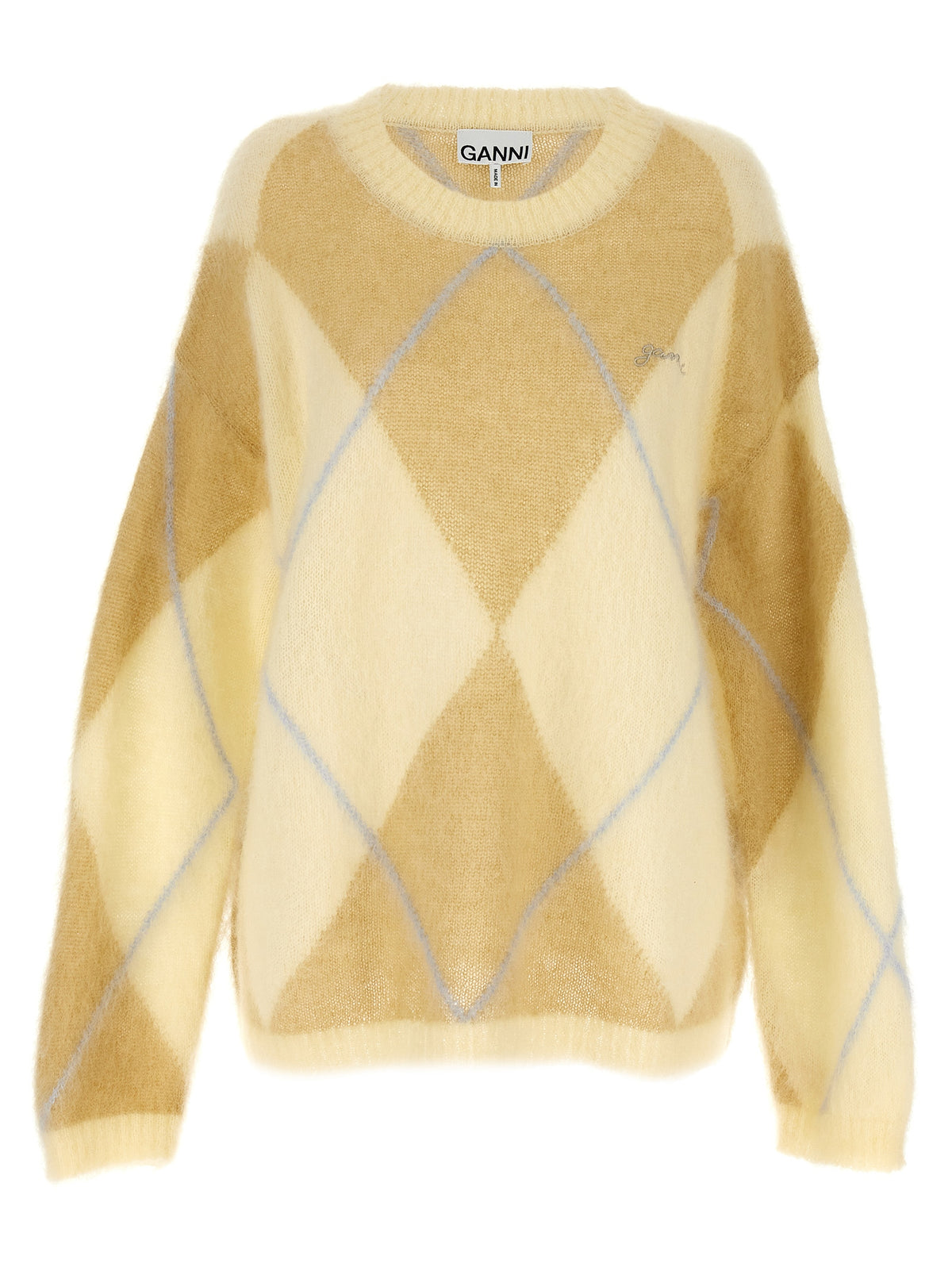 Ganni Bicolor Wool Cardigan - Luxurious Mohair Blend Elegance