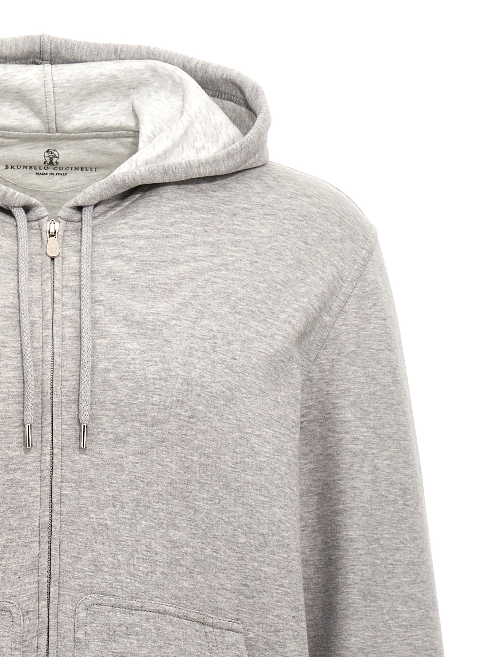 Brunello Cucinelli Gray Cotton Sweatshirt | Designer Luxury Couture