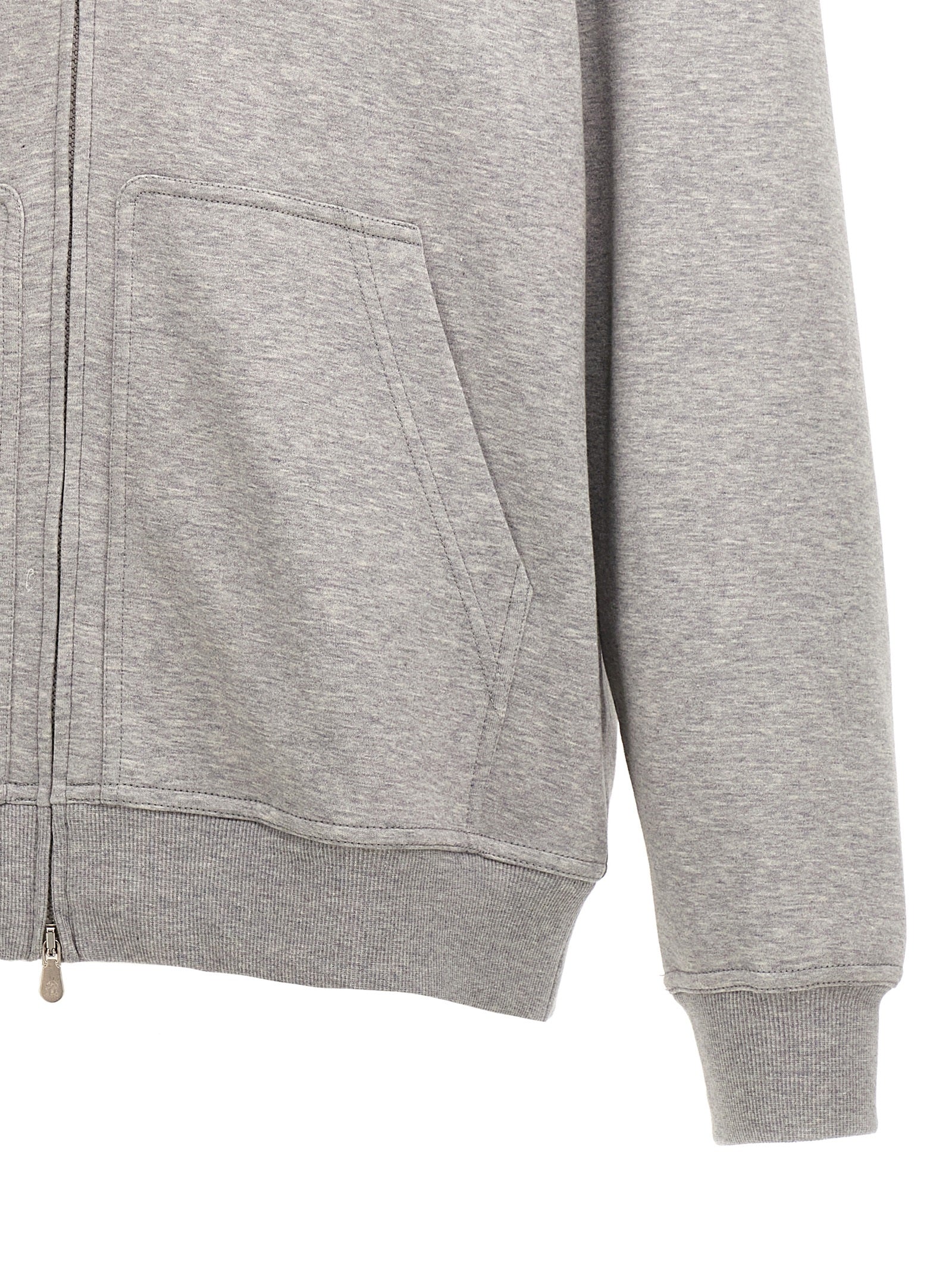 Brunello Cucinelli Gray Cotton Sweatshirt | Designer Luxury Couture