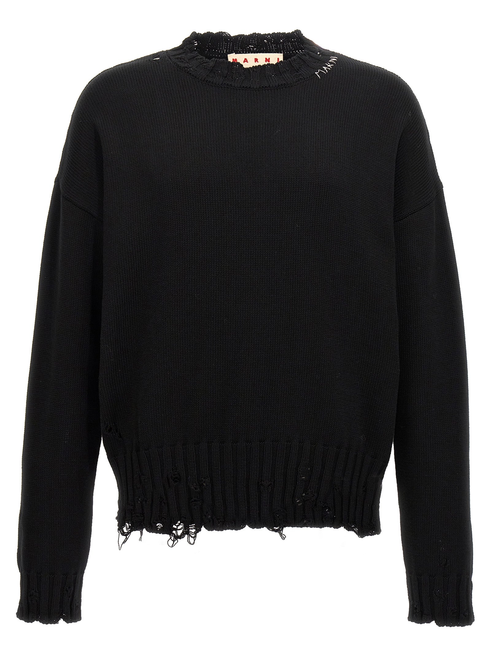 Discover the Marni Black Cotton Cardigan, a masterpiece of Italian craftsmanship, blending bold sophistication with timeless elegance for the discerning individual.