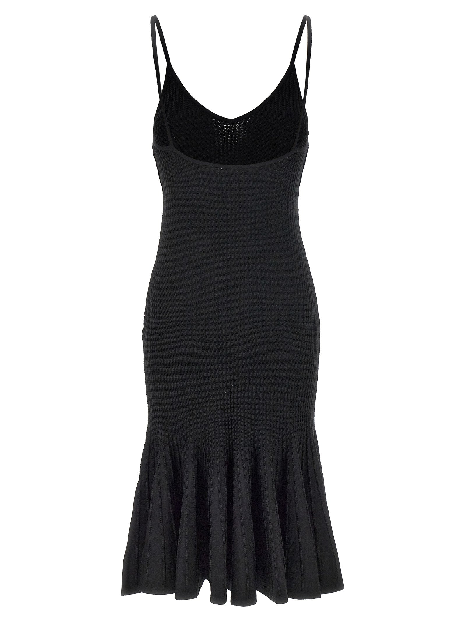 Experience the exquisite allure of the Khaite Black Viscose Midi Dress, crafted in Italy with a luxurious blend of fabrics, redefining elegance for every occasion.