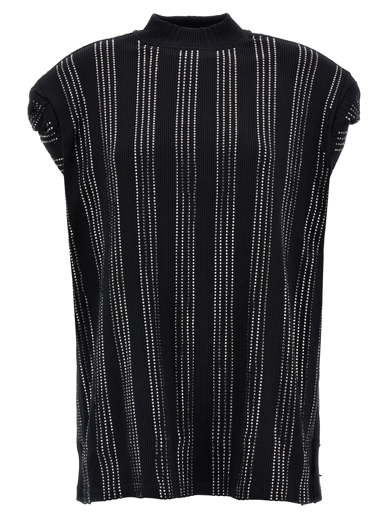 Discover The Attico Black Cotton Short Dress, a luxurious statement piece crafted from 100% cotton jersey, designed to elevate your elegance and allure.