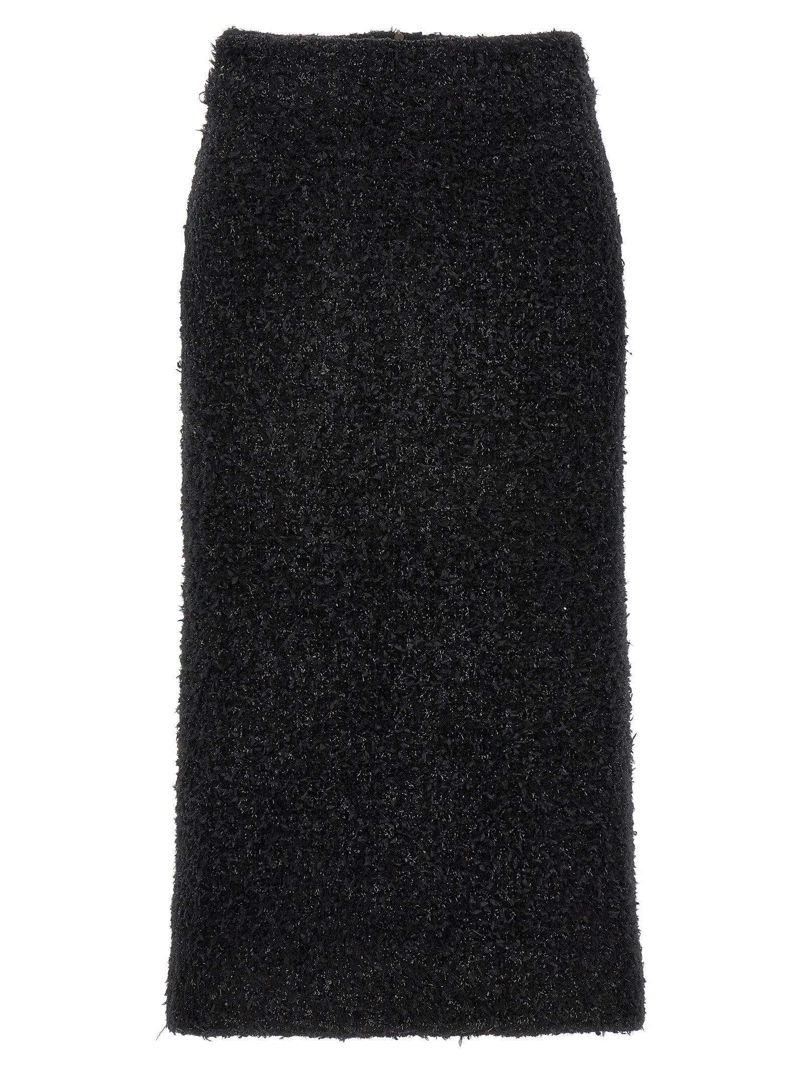 Balenciaga Black Cotton Midi Skirt – Artisanal Luxury Elegance