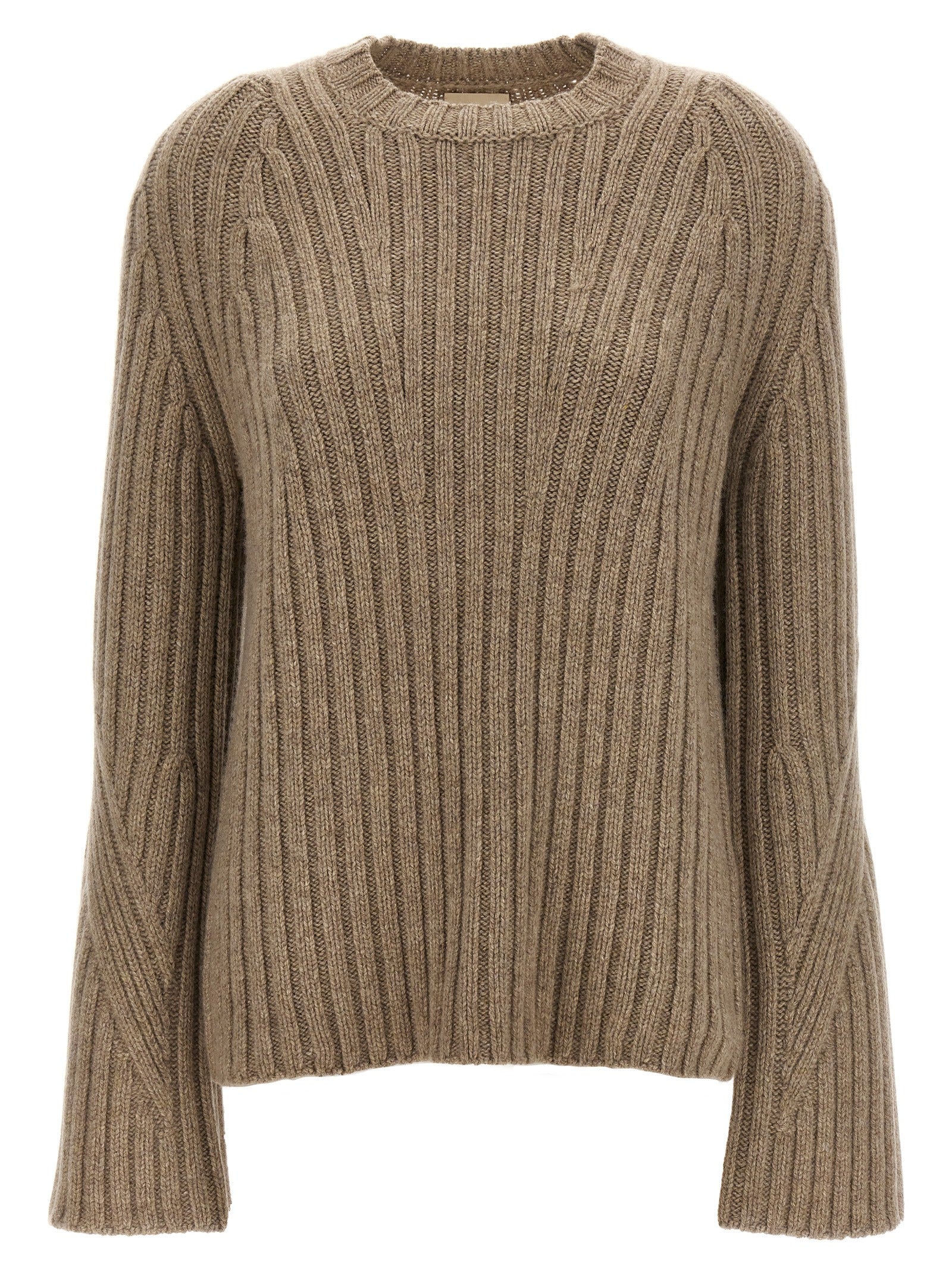 Indulge in the Khaite Beige Cashmere Cardigan, a masterpiece of Mongolian cashmere, embodying timeless elegance and unparalleled craftsmanship for the discerning individual.