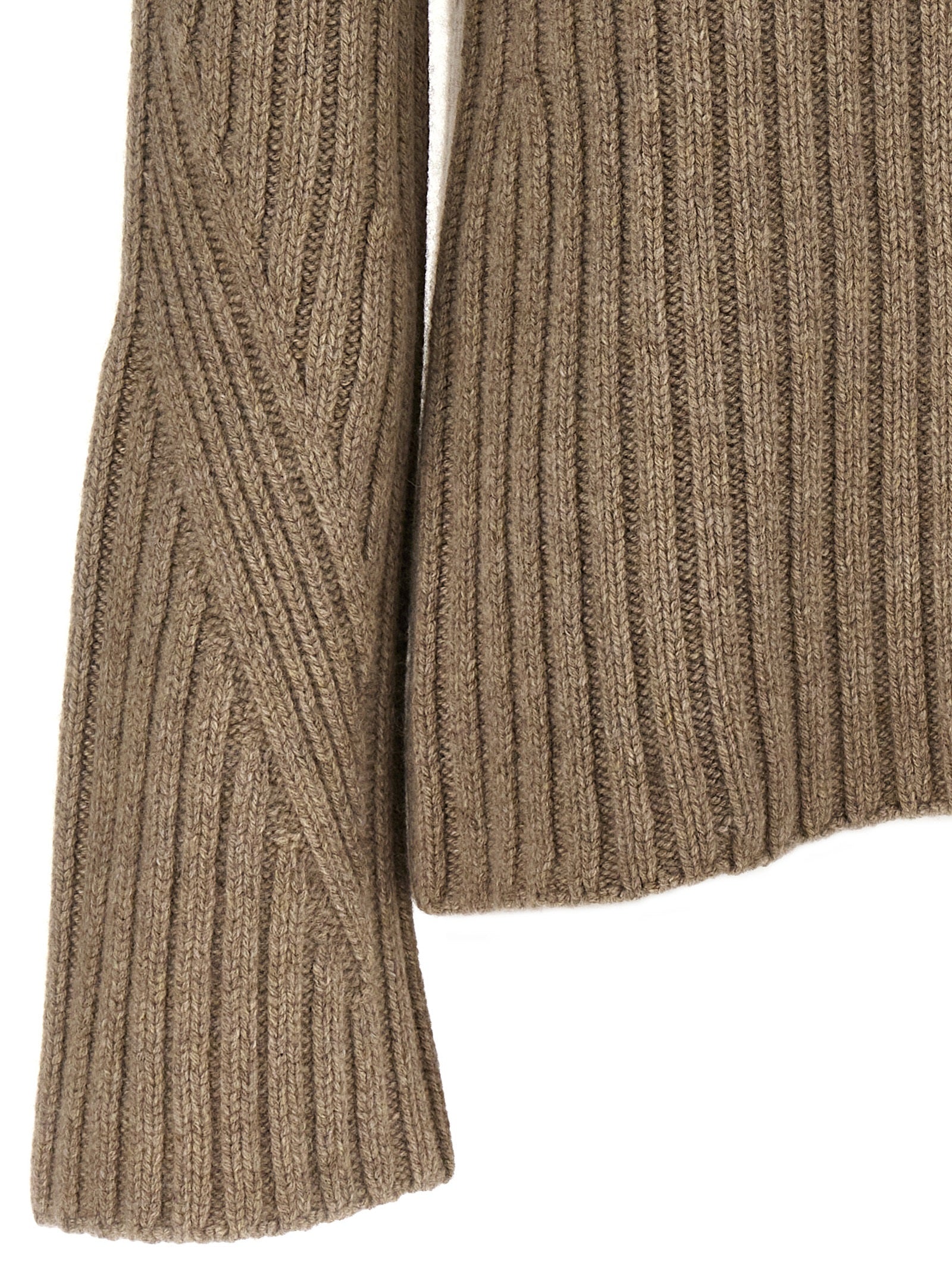 Indulge in the Khaite Beige Cashmere Cardigan, a masterpiece of Mongolian cashmere that embodies timeless elegance and sophistication for the discerning individual.