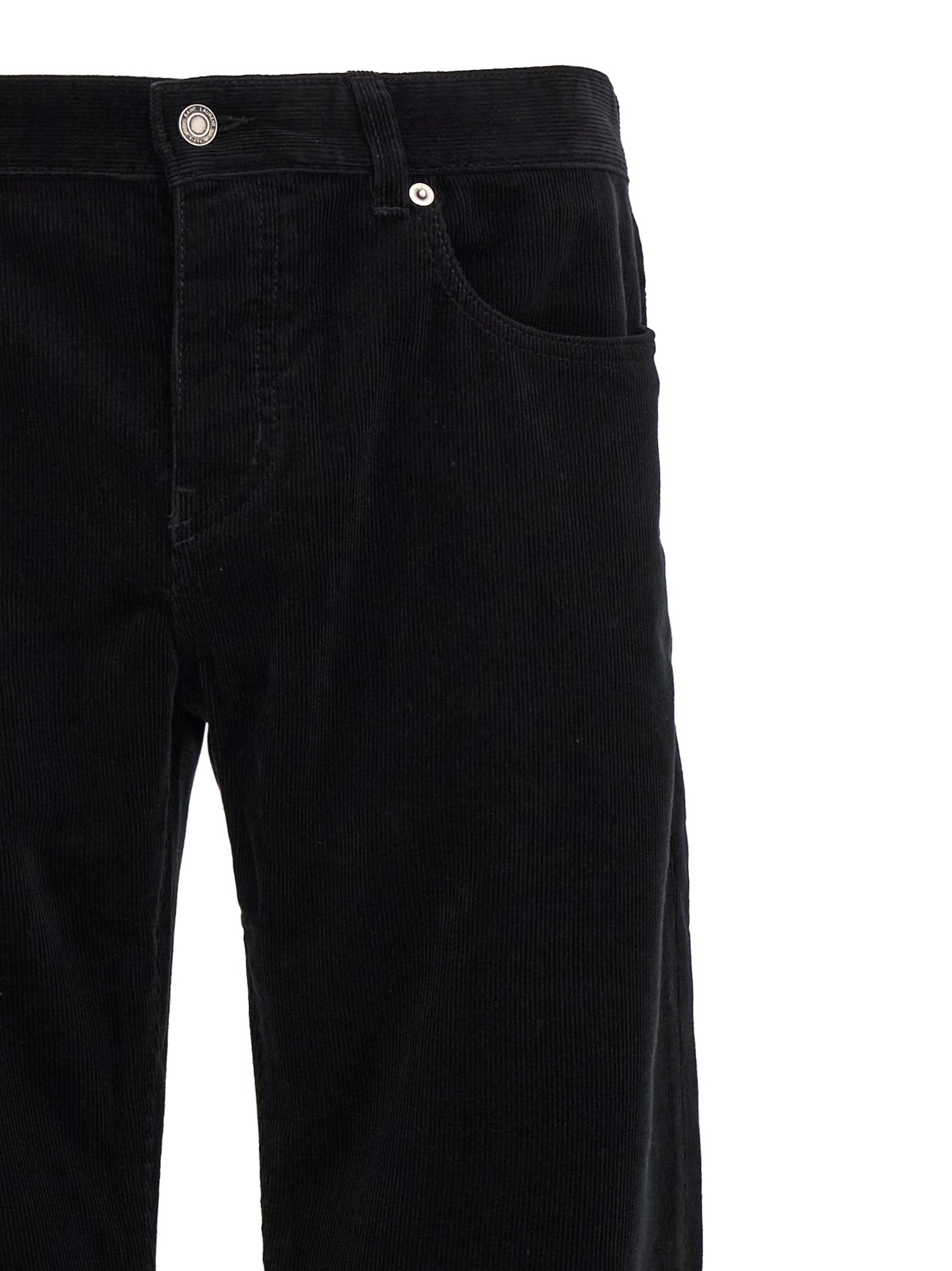 Indulge in the artistry of Saint Laurent's Black Cotton Casual Pants, where Italian craftsmanship meets timeless elegance for the discerning individual.