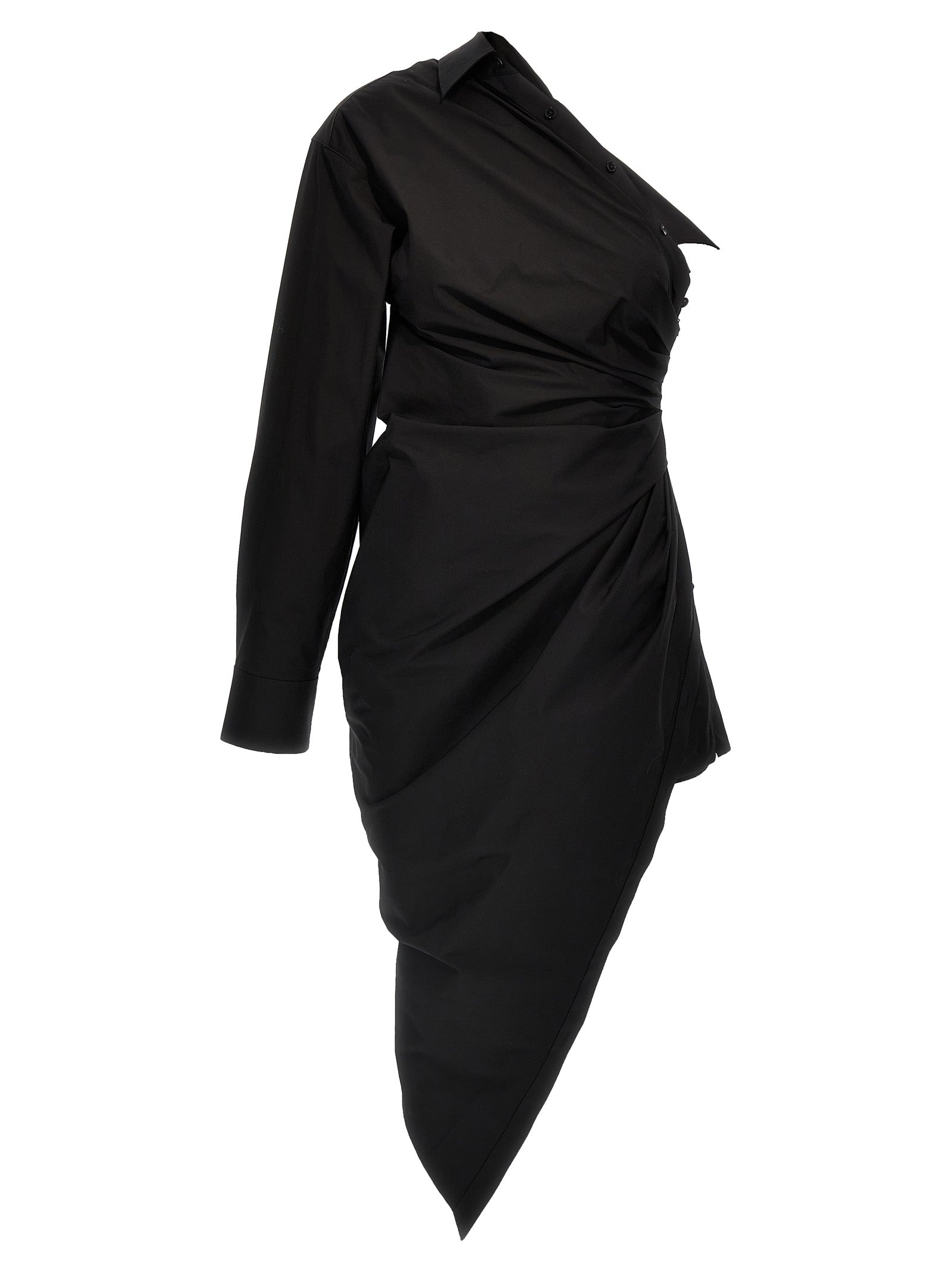Alexander Wang Black Cotton Short Dress, Designer Couture Elegance